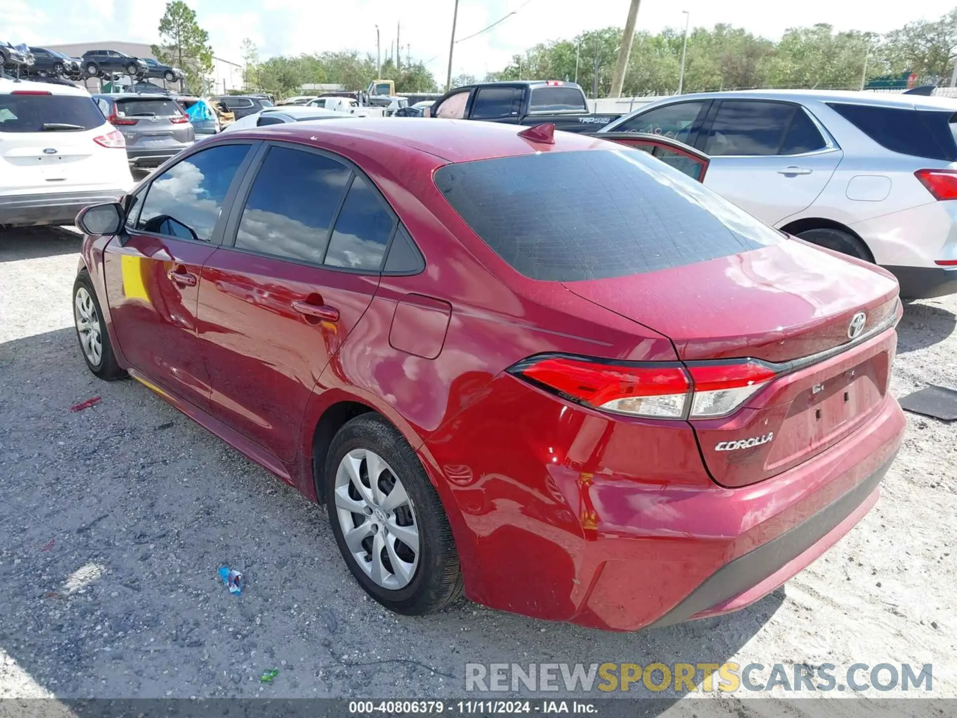 3 fotografías del automóvil dañado 5YFEPMAE4NP368536 TOYOTA COROLLA 2022
