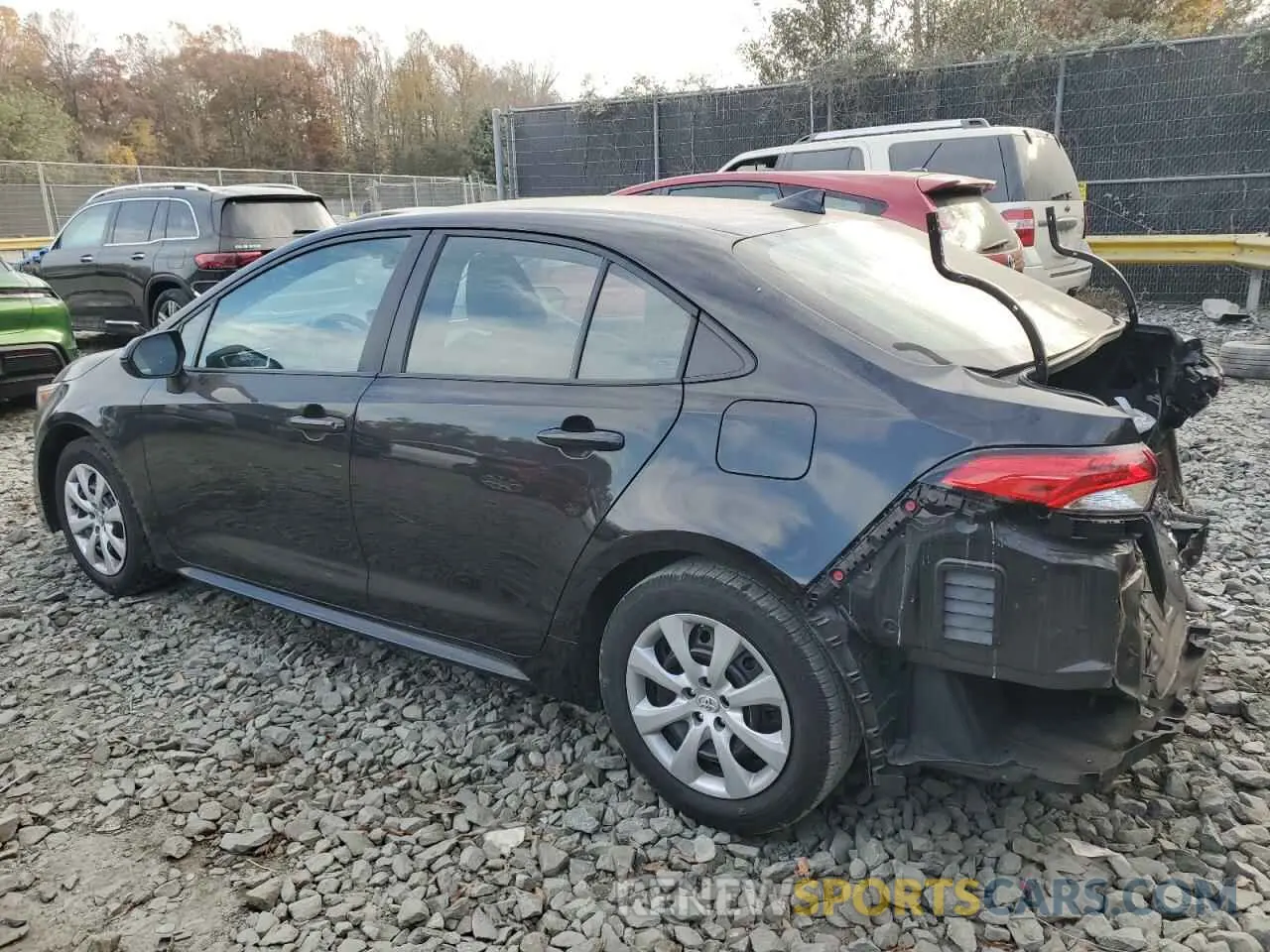 2 fotografías del automóvil dañado 5YFEPMAE4NP368844 TOYOTA COROLLA 2022