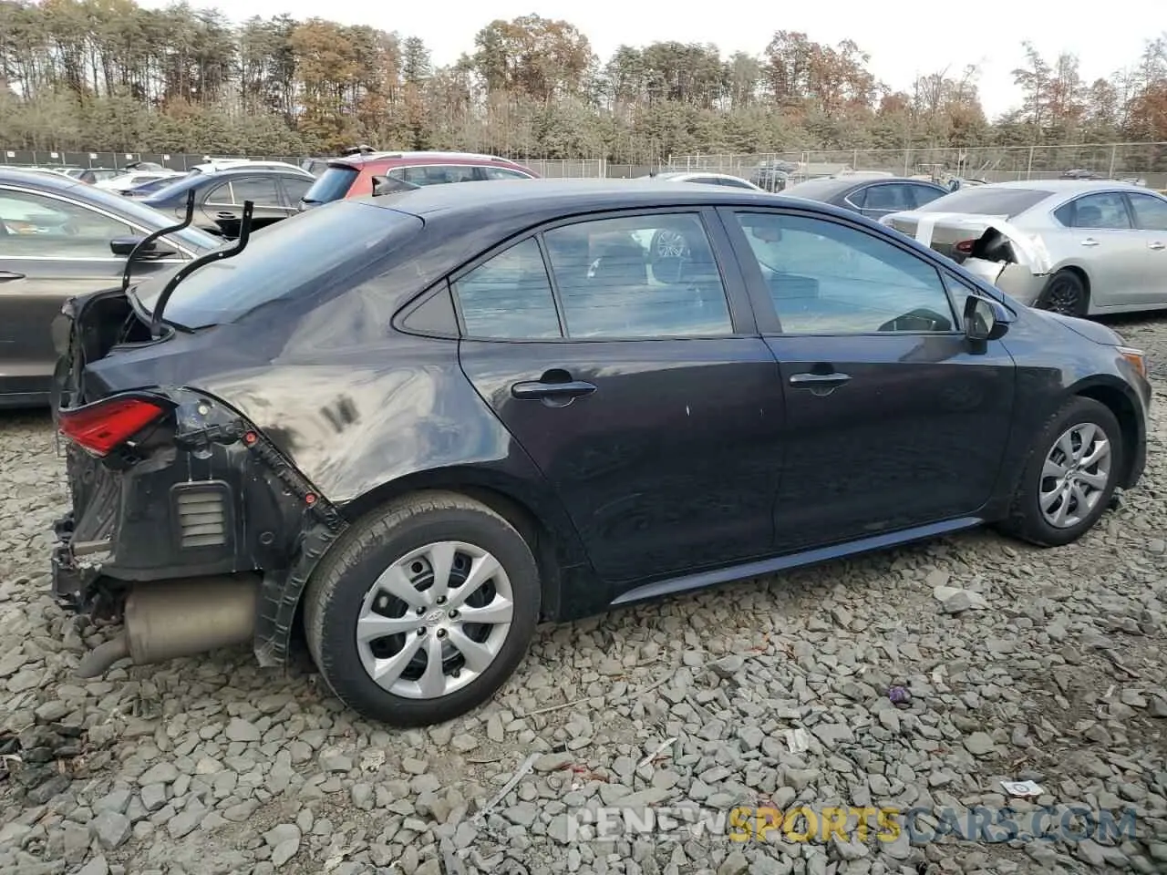 3 fotografías del automóvil dañado 5YFEPMAE4NP368844 TOYOTA COROLLA 2022