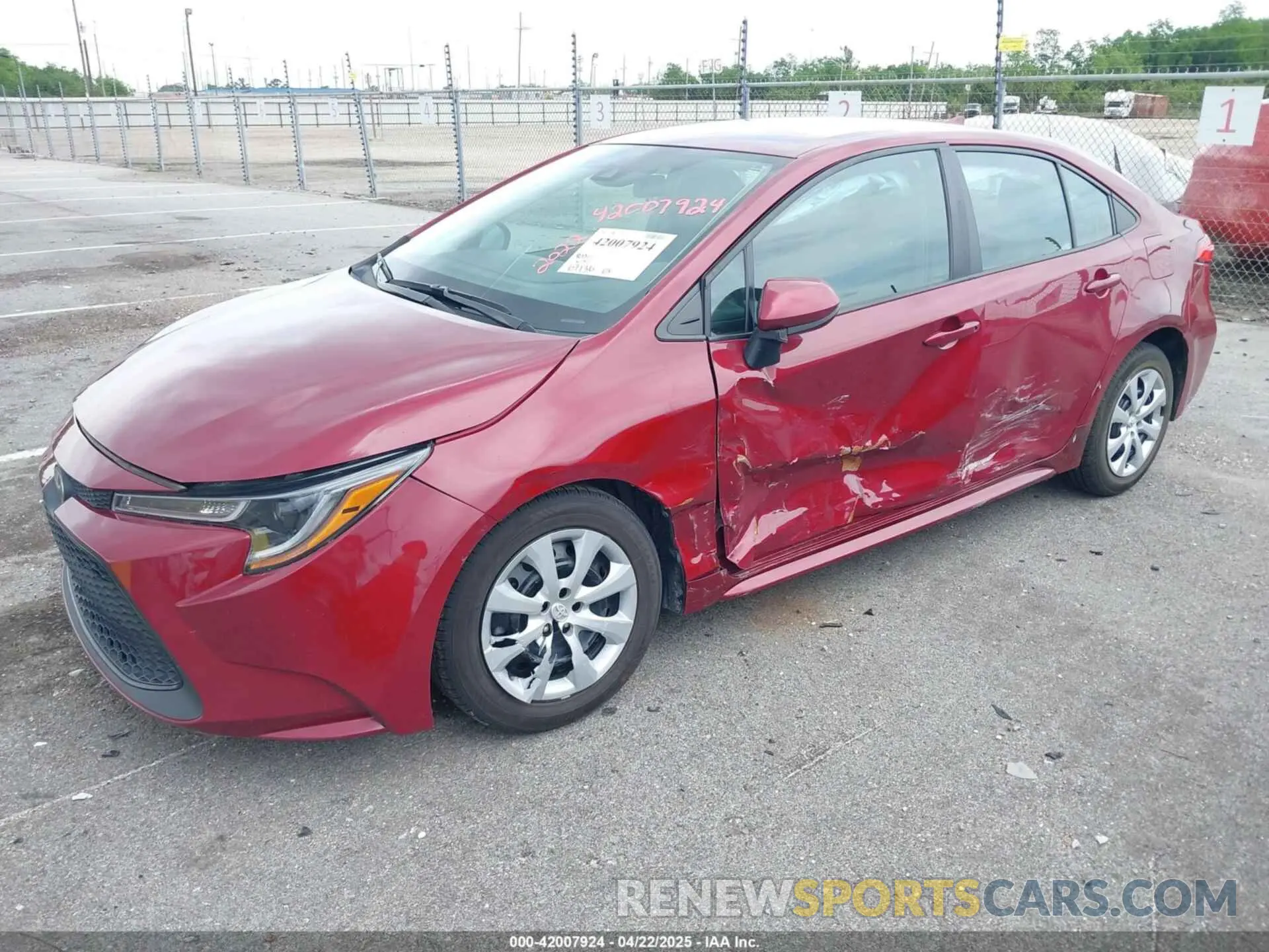 6 fotografías del automóvil dañado 5YFEPMAE5NP280465 TOYOTA COROLLA 2022