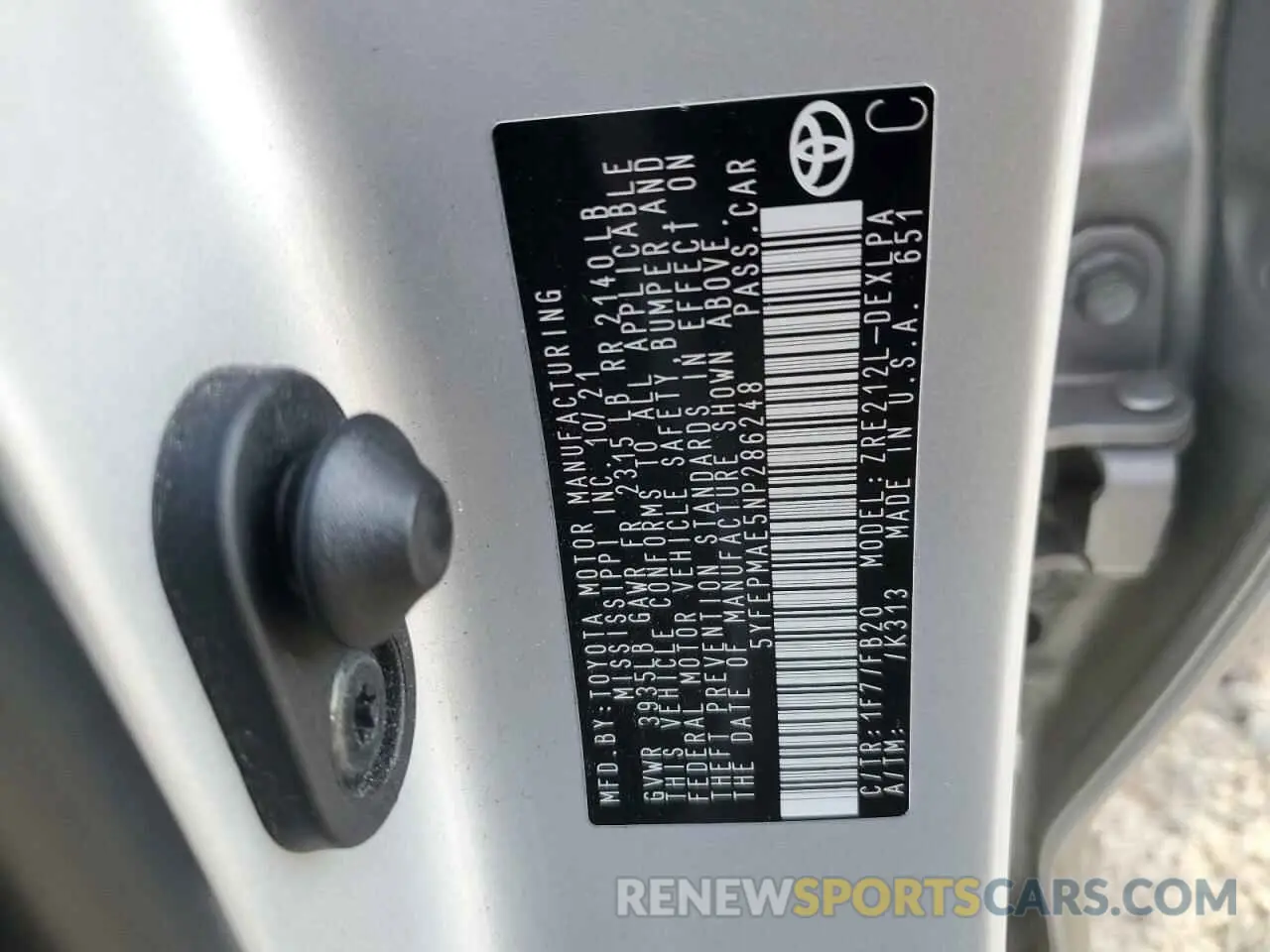 14 fotografías del automóvil dañado 5YFEPMAE5NP286248 TOYOTA COROLLA 2022