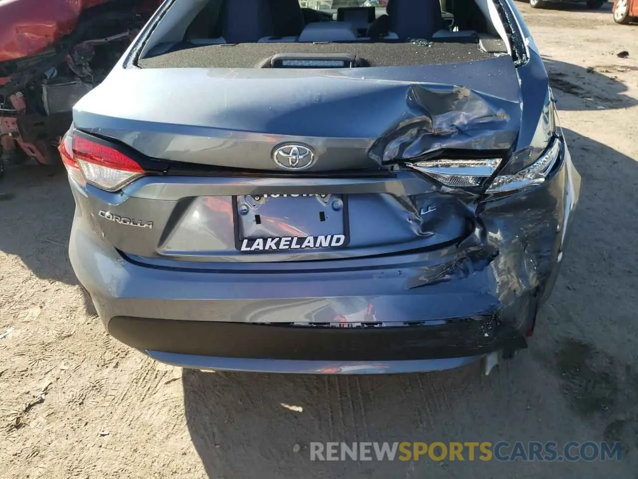 9 fotografías del automóvil dañado 5YFEPMAE5NP291949 TOYOTA COROLLA 2022