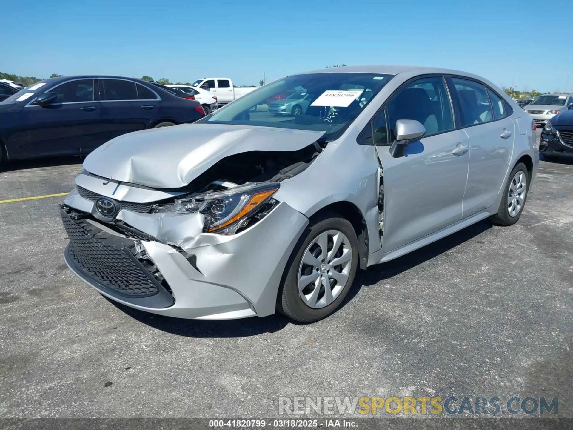 6 fotografías del automóvil dañado 5YFEPMAE5NP292471 TOYOTA COROLLA 2022