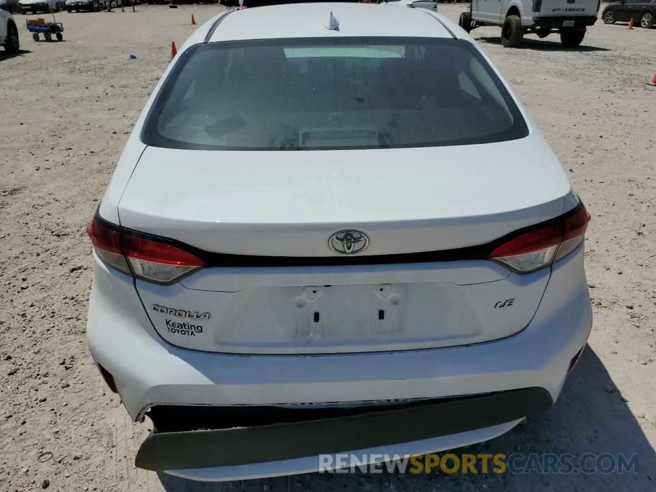6 fotografías del automóvil dañado 5YFEPMAE5NP317532 TOYOTA COROLLA 2022
