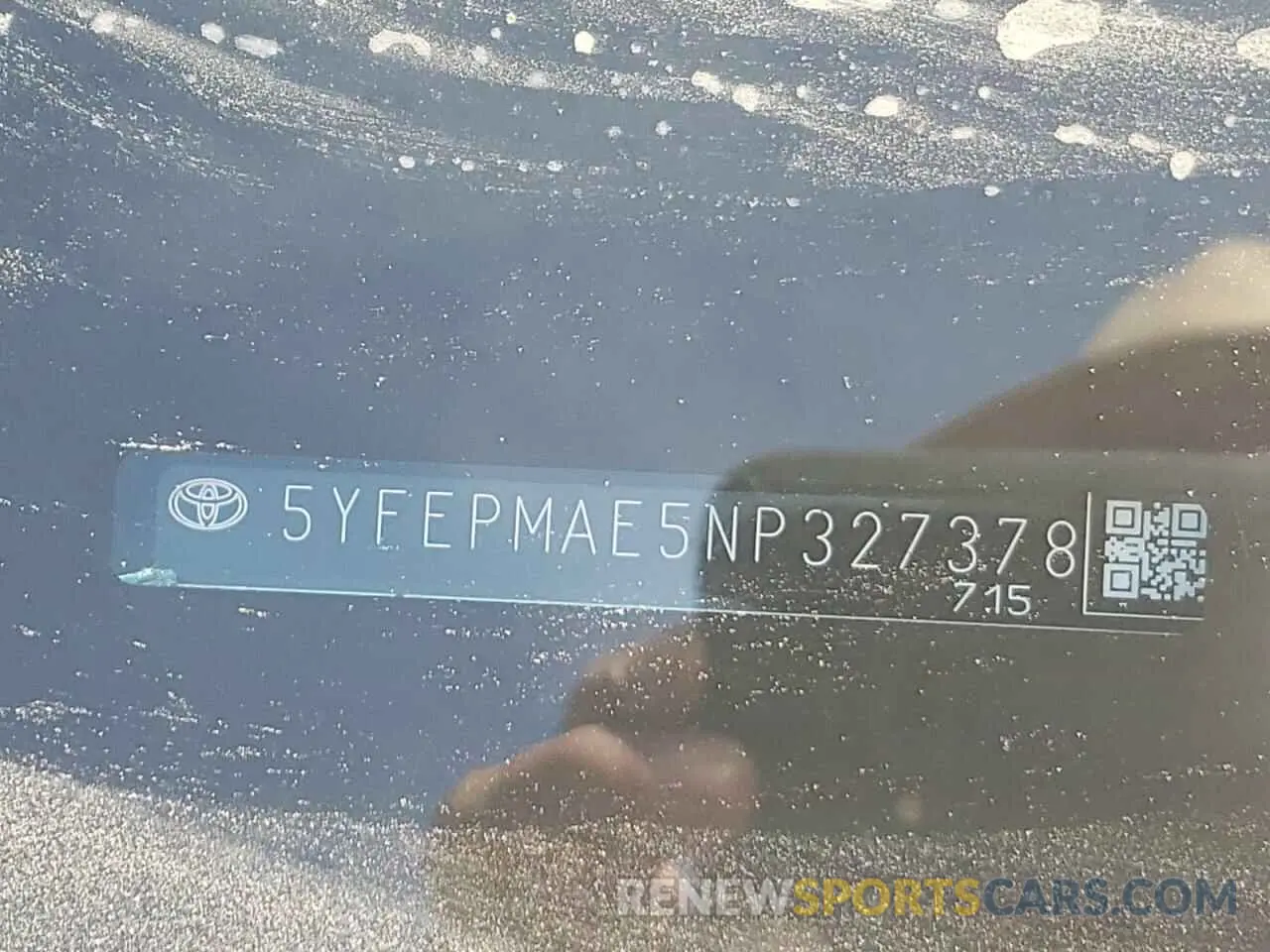 10 fotografías del automóvil dañado 5YFEPMAE5NP327378 TOYOTA COROLLA 2022