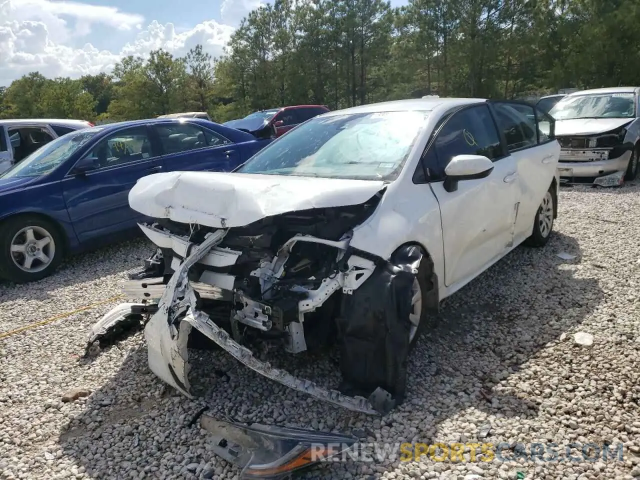 2 fotografías del automóvil dañado 5YFEPMAE6NP301288 TOYOTA COROLLA 2022