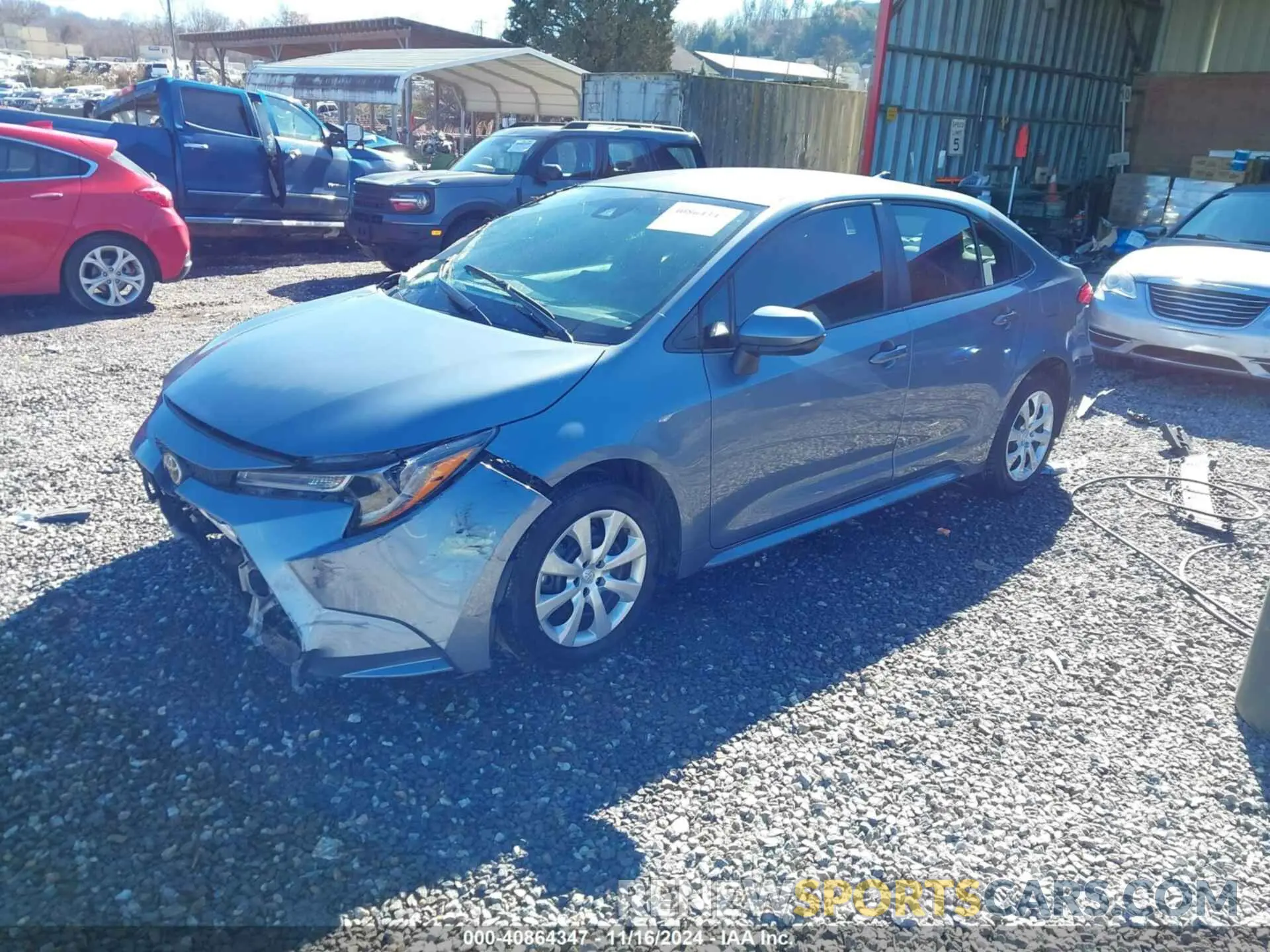 2 fotografías del automóvil dañado 5YFEPMAE6NP308547 TOYOTA COROLLA 2022