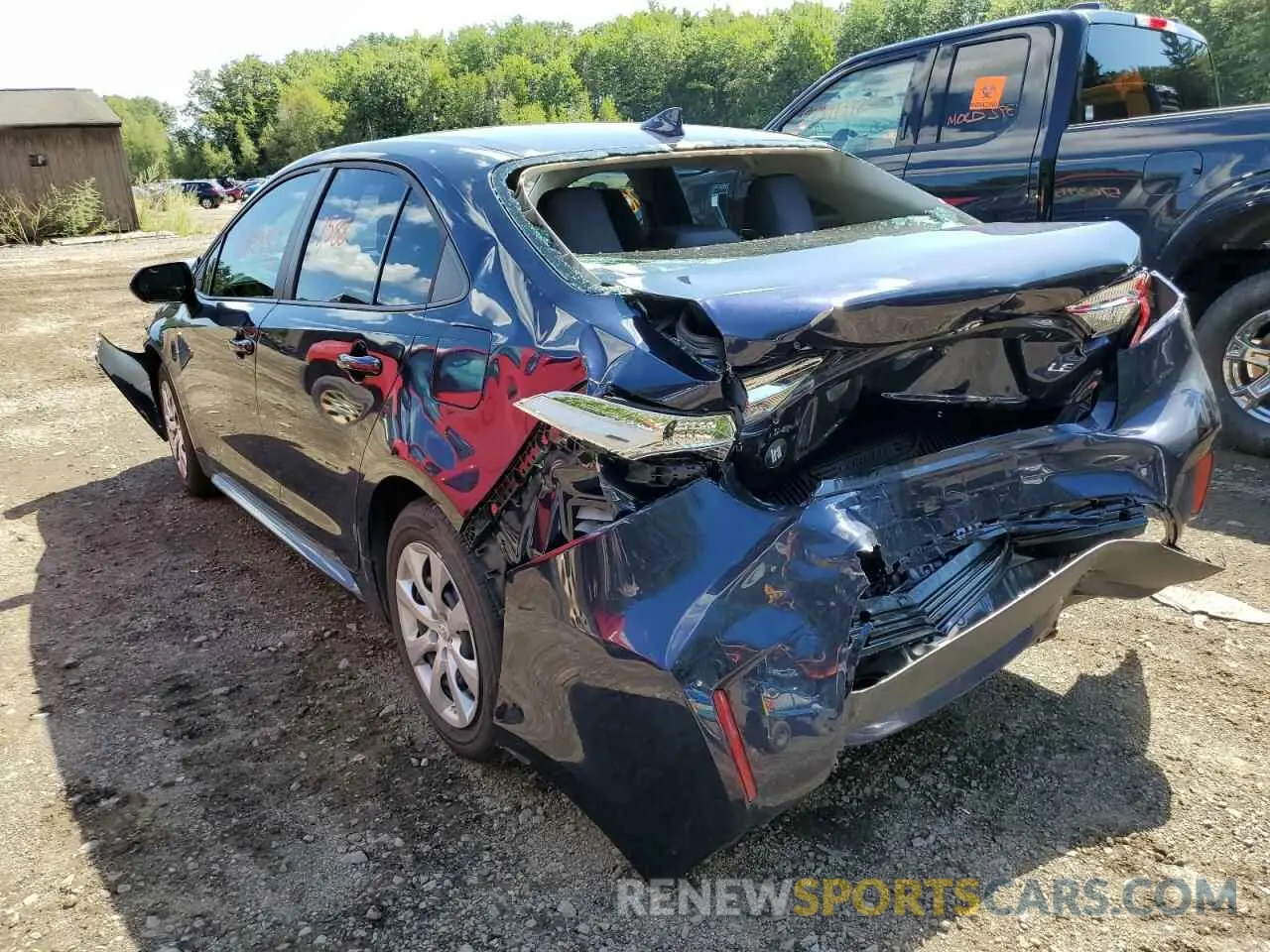 3 fotografías del automóvil dañado 5YFEPMAE6NP314364 TOYOTA COROLLA 2022