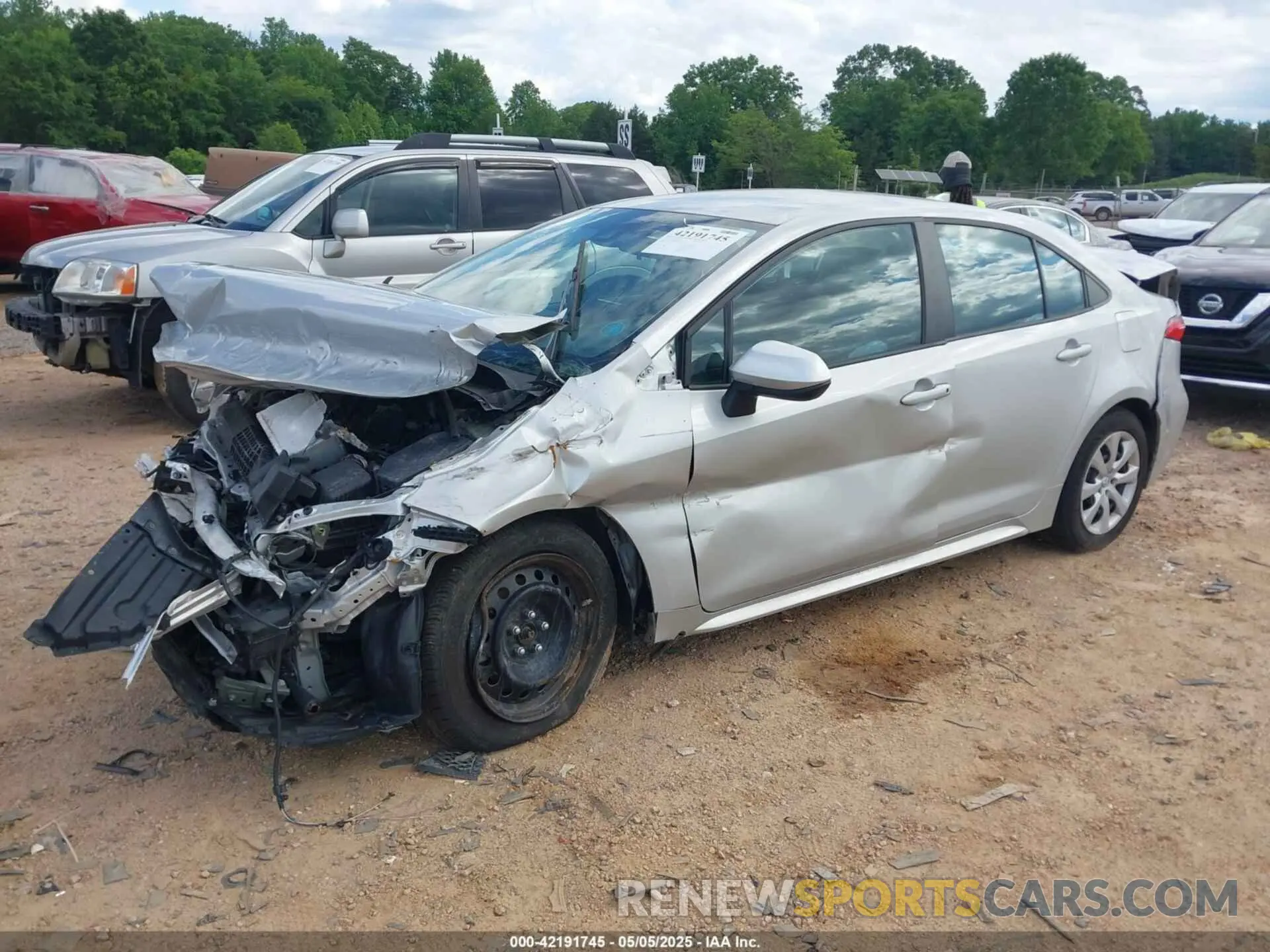 2 fotografías del automóvil dañado 5YFEPMAE6NP370739 TOYOTA COROLLA 2022