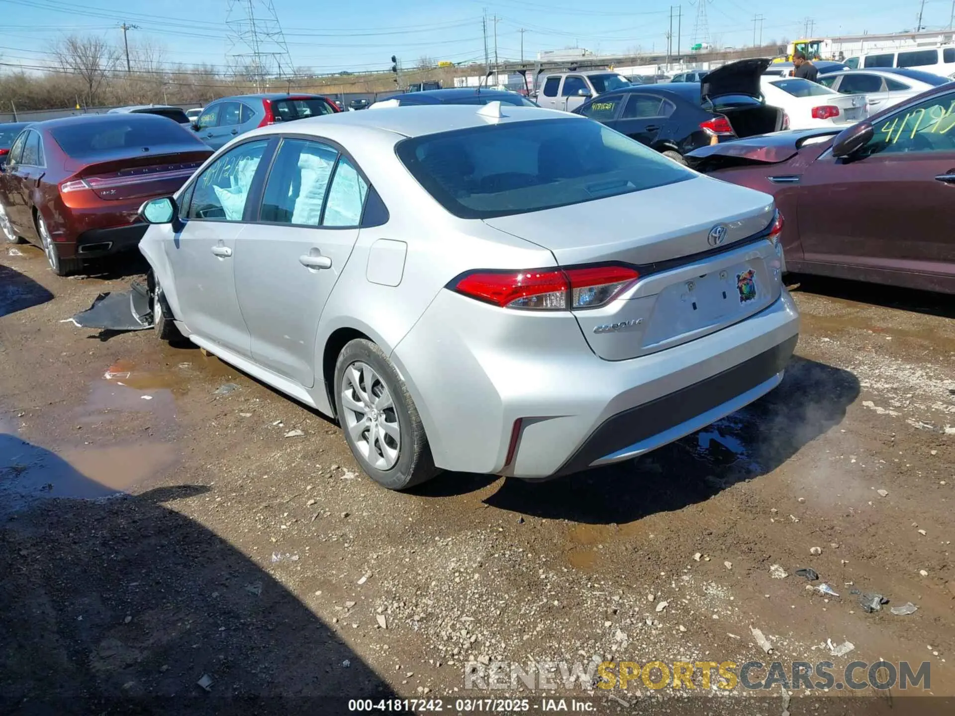 3 fotografías del automóvil dañado 5YFEPMAE7NP275266 TOYOTA COROLLA 2022