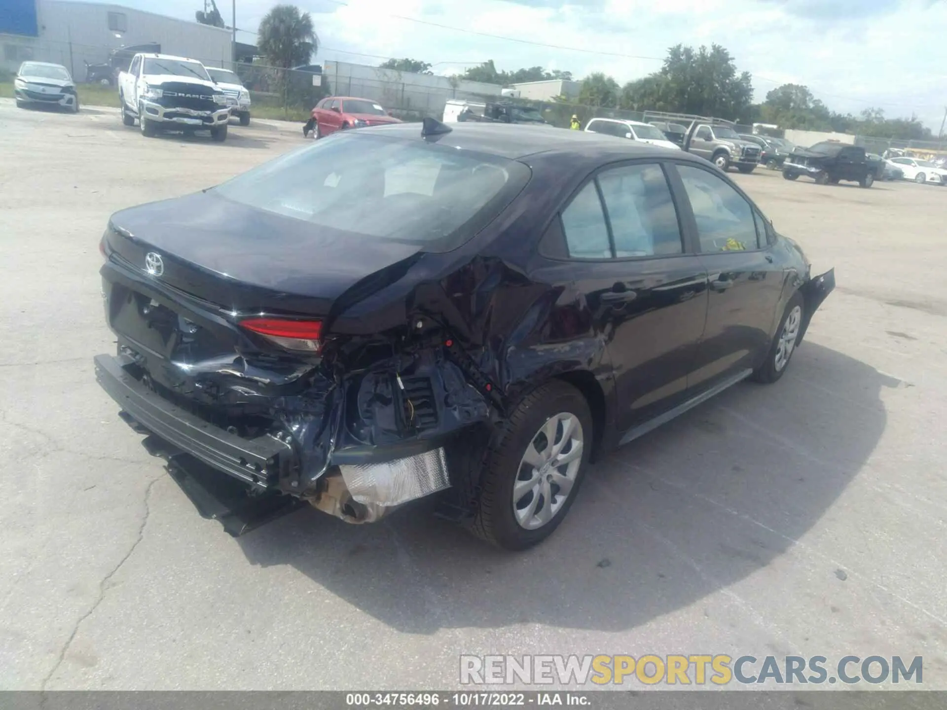 4 fotografías del automóvil dañado 5YFEPMAE7NP347485 TOYOTA COROLLA 2022