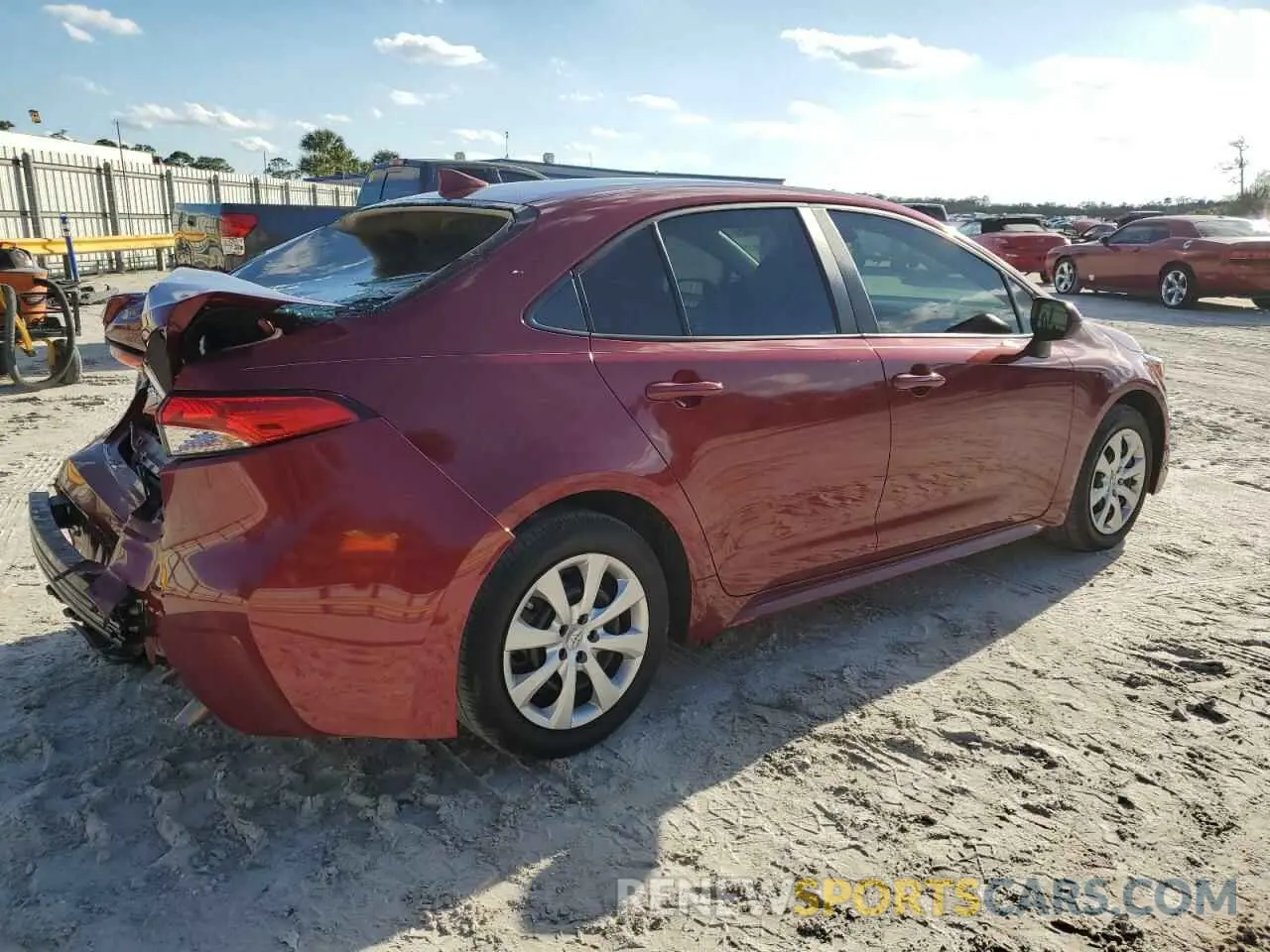 3 fotografías del automóvil dañado 5YFEPMAE7NP379983 TOYOTA COROLLA 2022