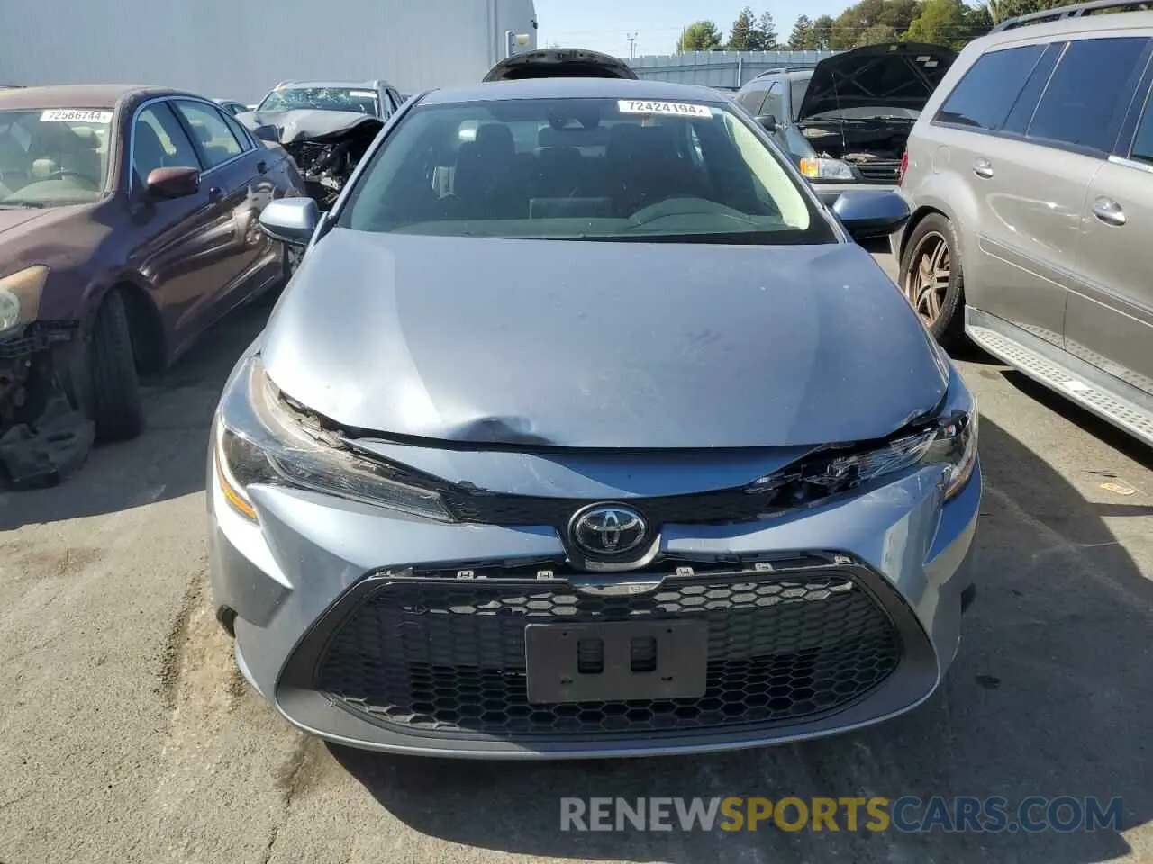 5 fotografías del automóvil dañado 5YFEPMAE8NP274580 TOYOTA COROLLA 2022