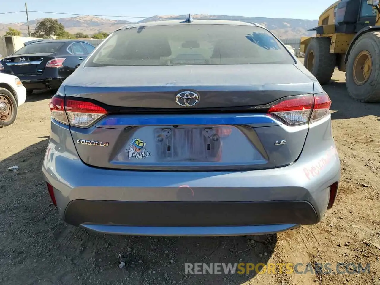 6 fotografías del automóvil dañado 5YFEPMAE8NP302958 TOYOTA COROLLA 2022