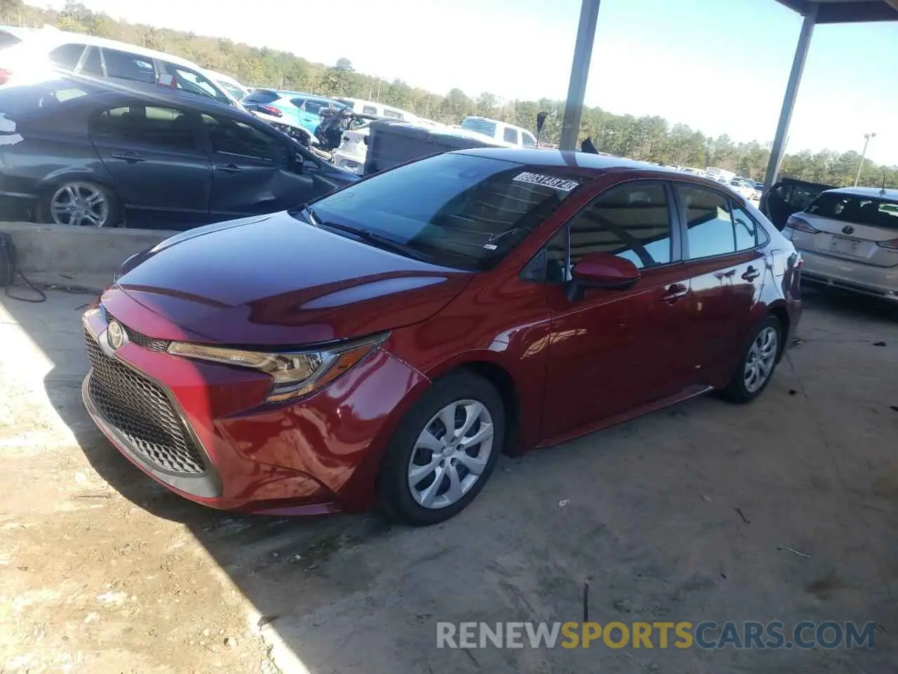 1 fotografías del automóvil dañado 5YFEPMAE8NP312390 TOYOTA COROLLA 2022