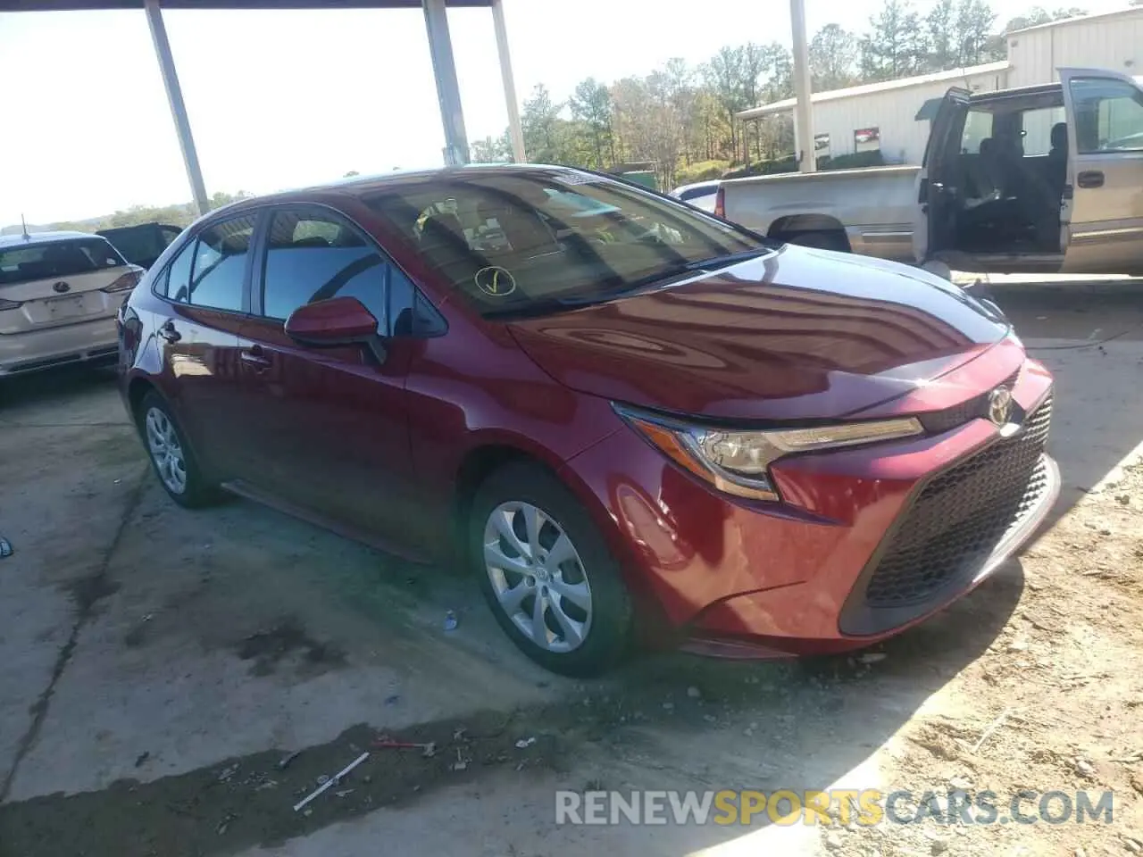 4 fotografías del automóvil dañado 5YFEPMAE8NP312390 TOYOTA COROLLA 2022