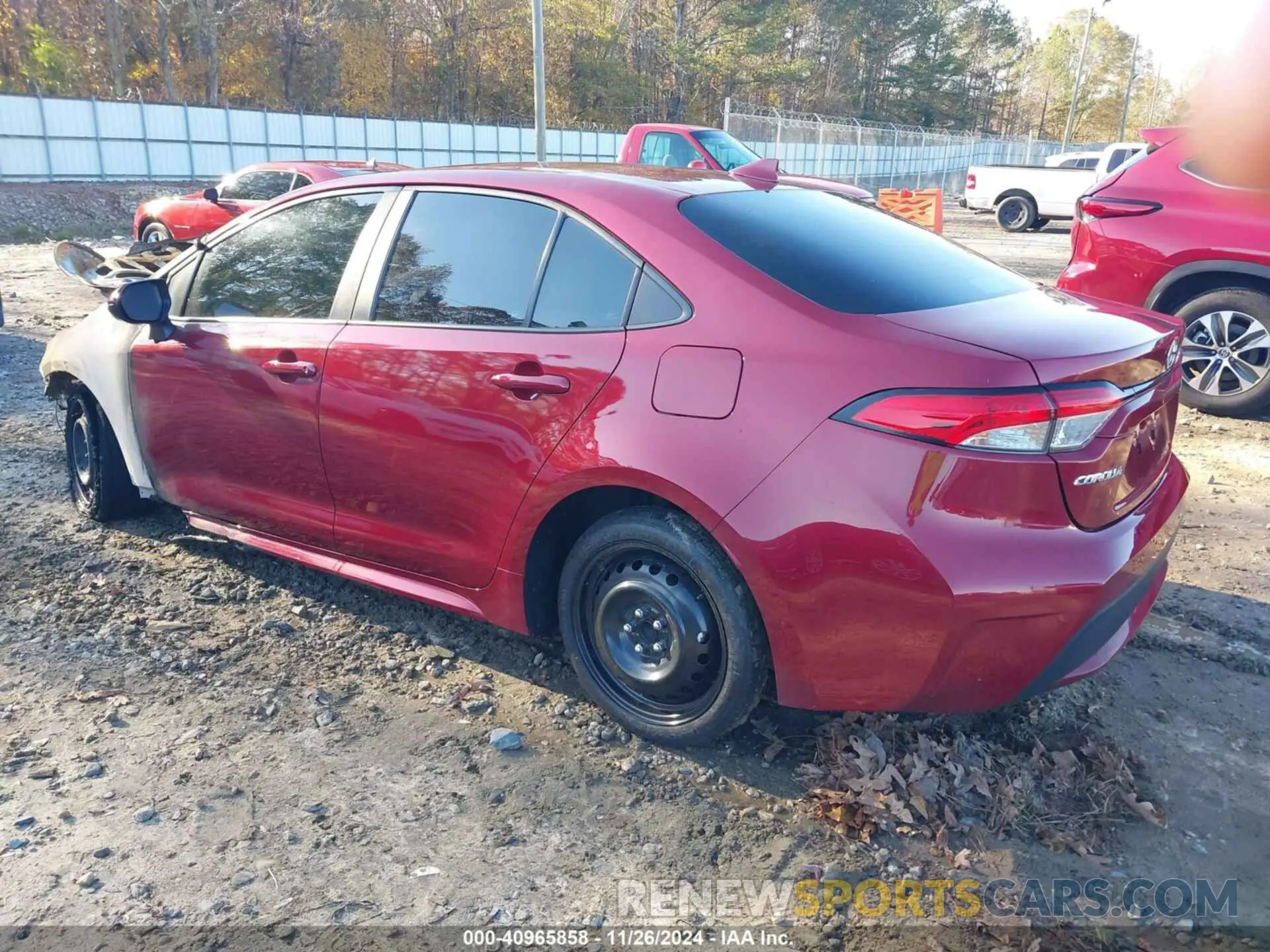 3 fotografías del automóvil dañado 5YFEPMAE9NP307232 TOYOTA COROLLA 2022
