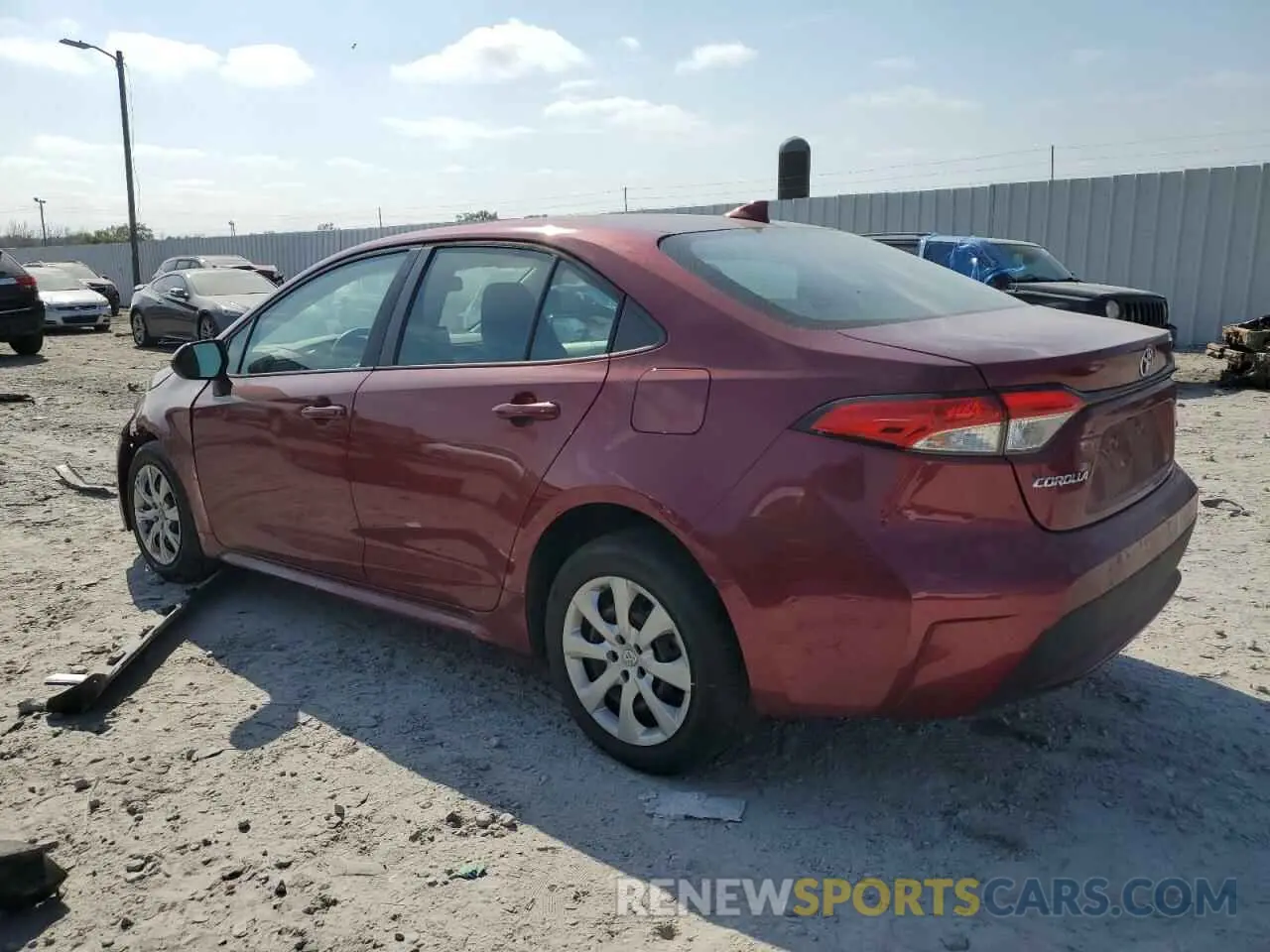 2 fotografías del automóvil dañado 5YFEPMAE9NP320160 TOYOTA COROLLA 2022