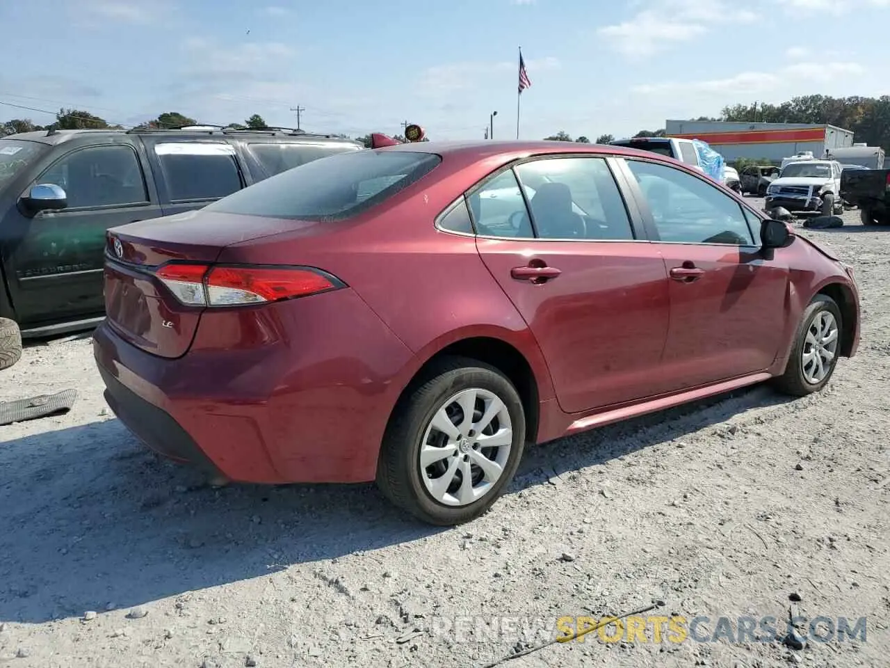 3 fotografías del automóvil dañado 5YFEPMAE9NP320160 TOYOTA COROLLA 2022