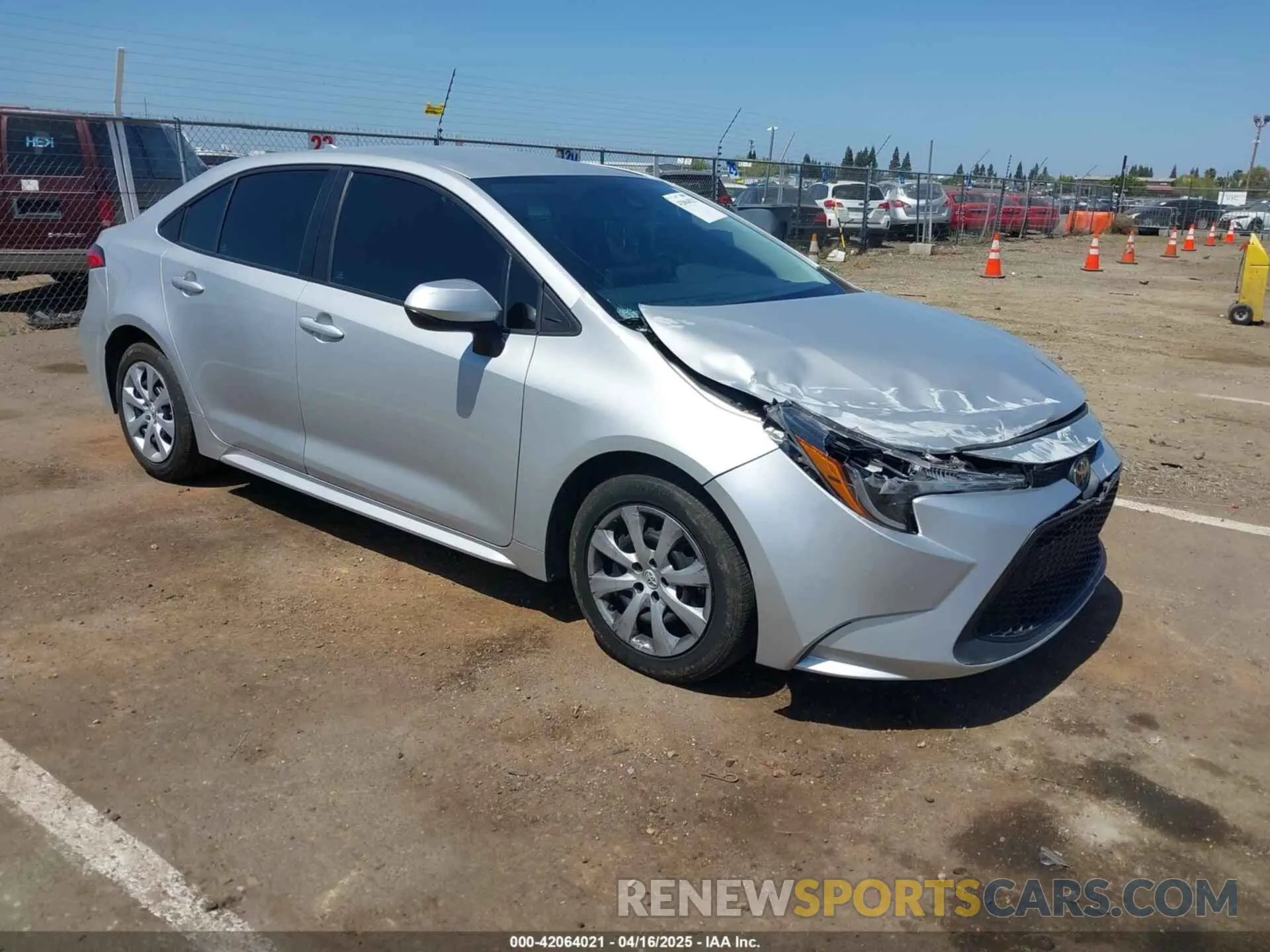 1 fotografías del automóvil dañado 5YFEPMAE9NP333734 TOYOTA COROLLA 2022