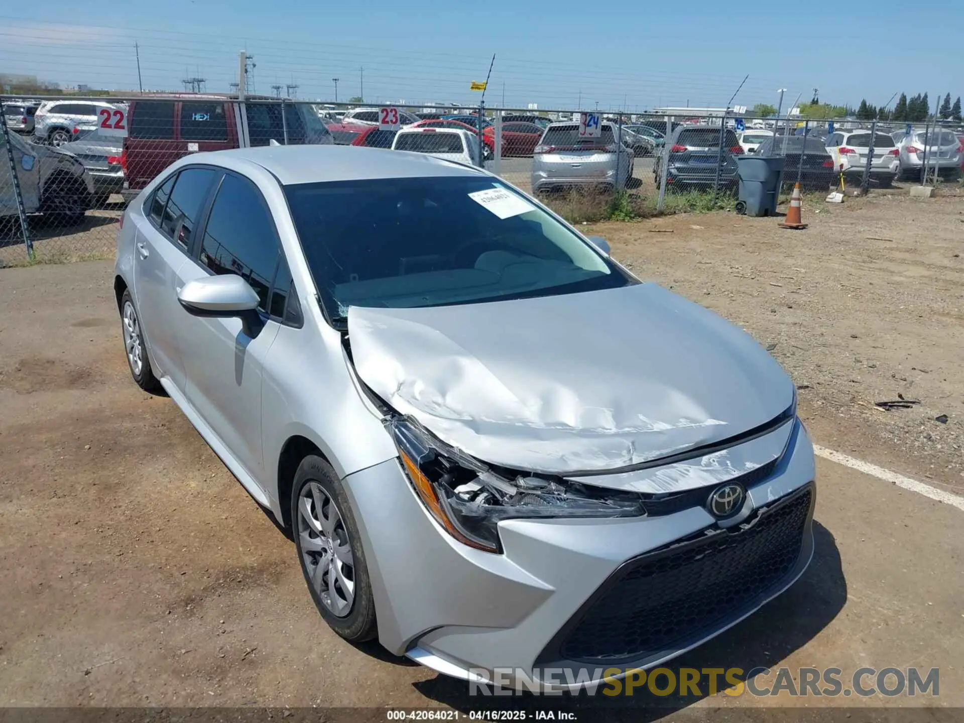 6 fotografías del automóvil dañado 5YFEPMAE9NP333734 TOYOTA COROLLA 2022