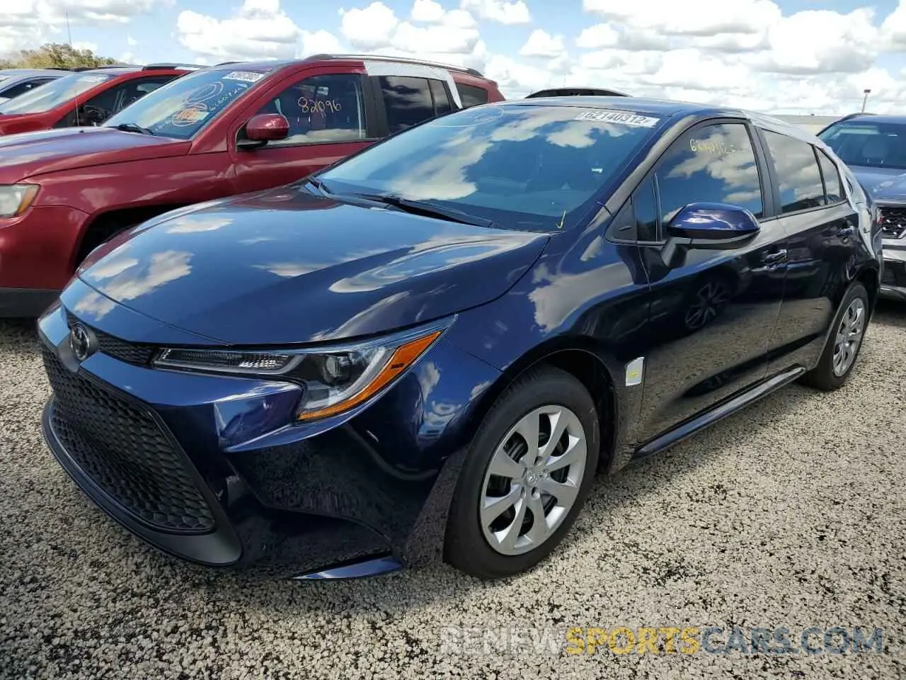 2 fotografías del automóvil dañado 5YFEPMAE9NP357337 TOYOTA COROLLA 2022