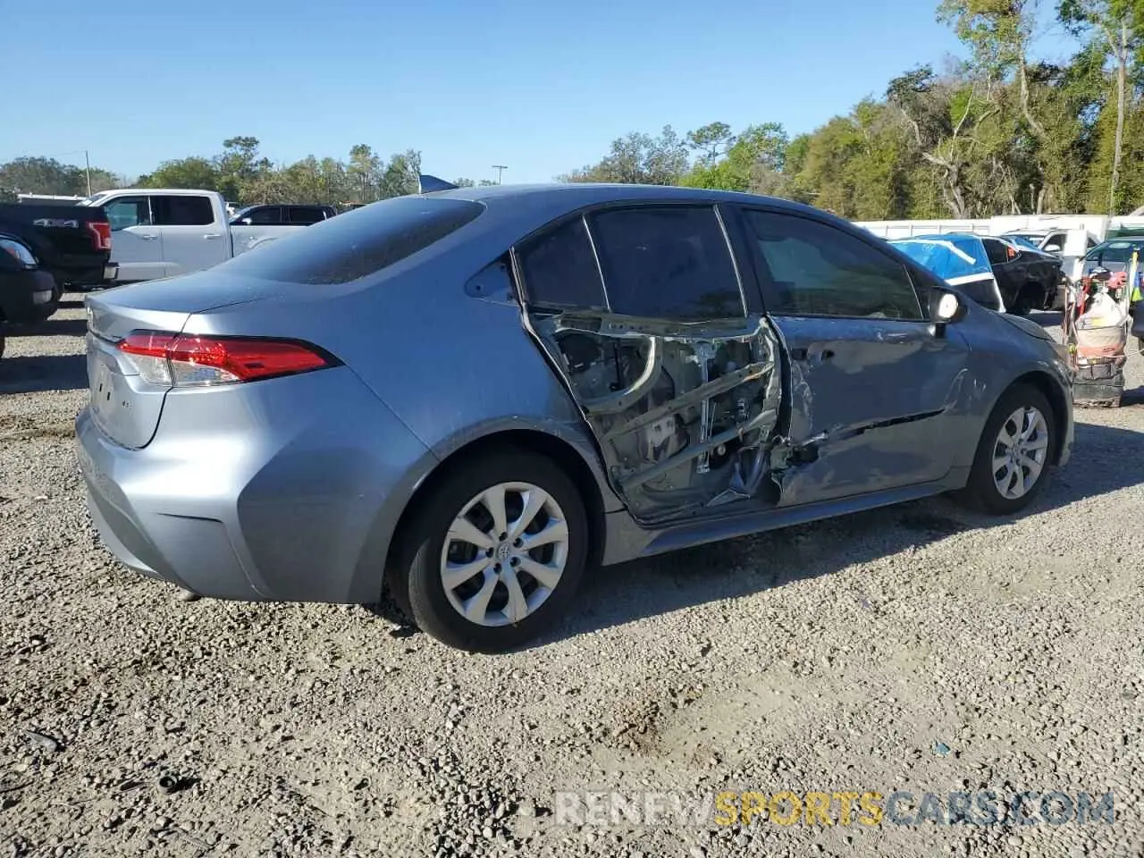 3 fotografías del automóvil dañado 5YFEPMAE9NP369861 TOYOTA COROLLA 2022