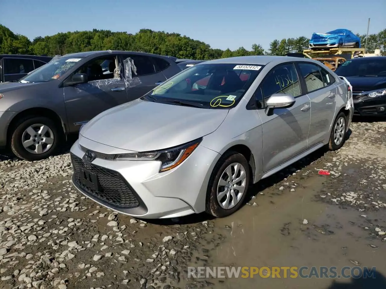 2 fotografías del automóvil dañado 5YFEPMAEXNP300094 TOYOTA COROLLA 2022