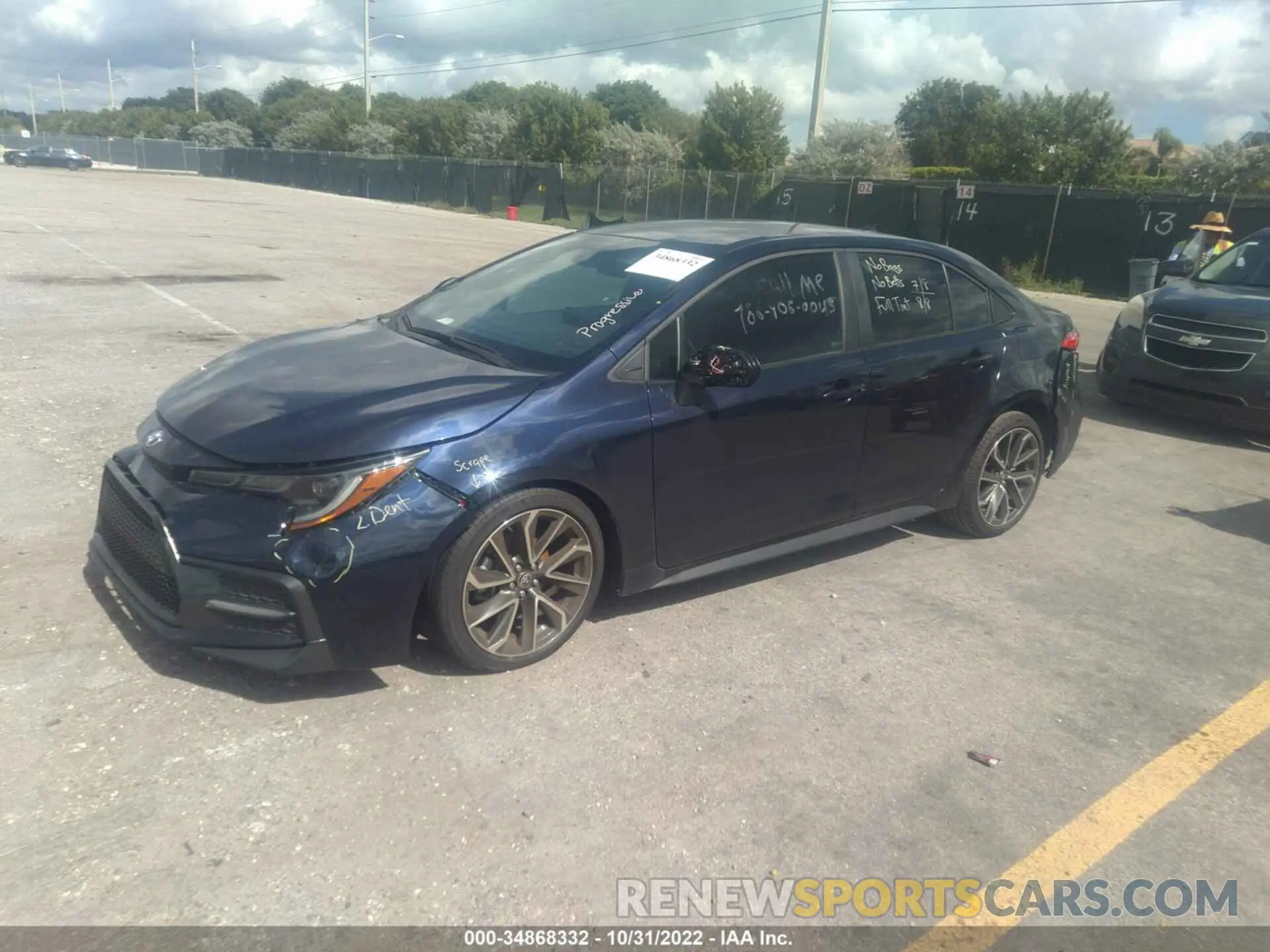 2 fotografías del automóvil dañado 5YFS4MCE1NP119846 TOYOTA COROLLA 2022