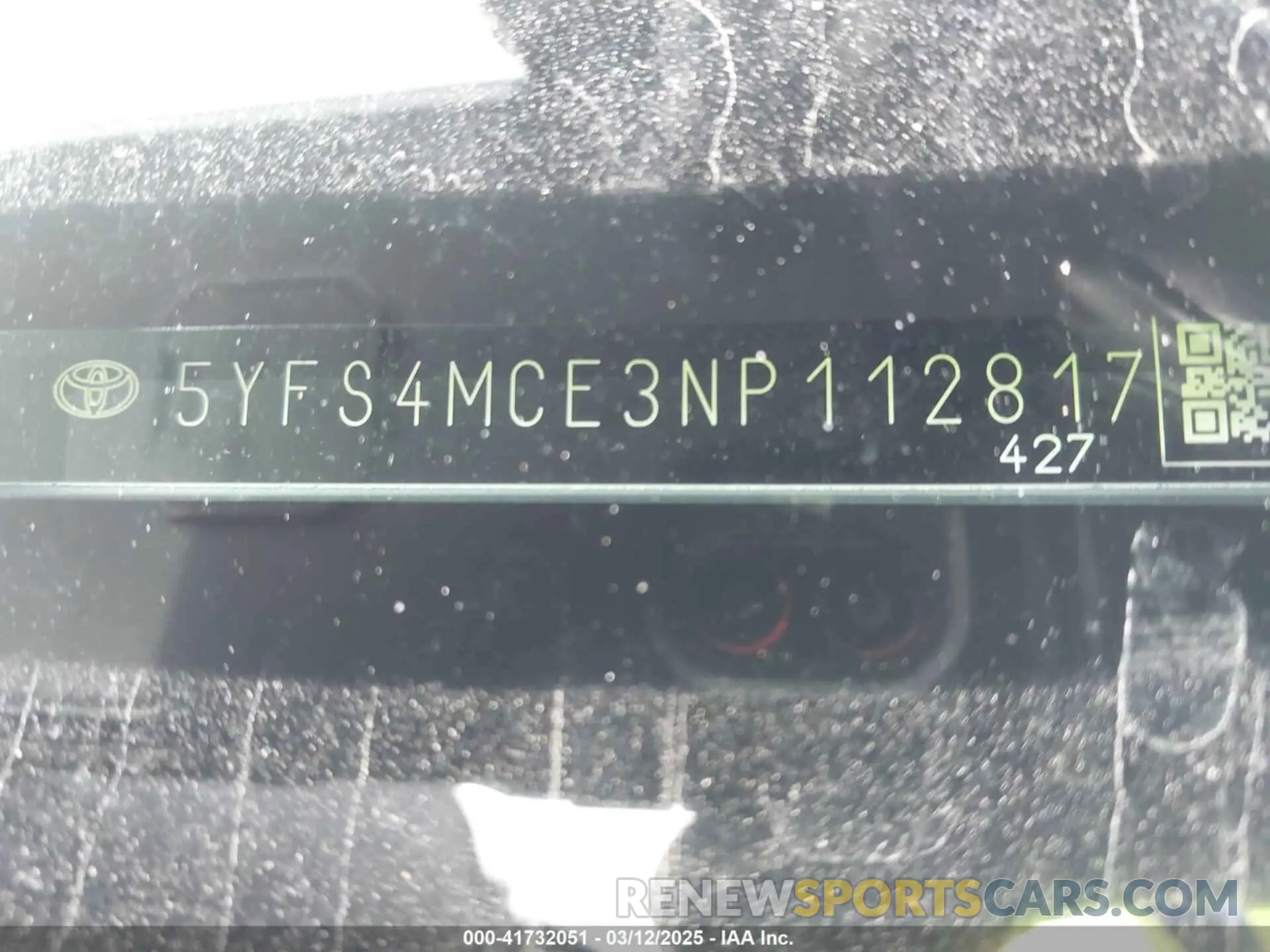 9 fotografías del automóvil dañado 5YFS4MCE3NP112817 TOYOTA COROLLA 2022