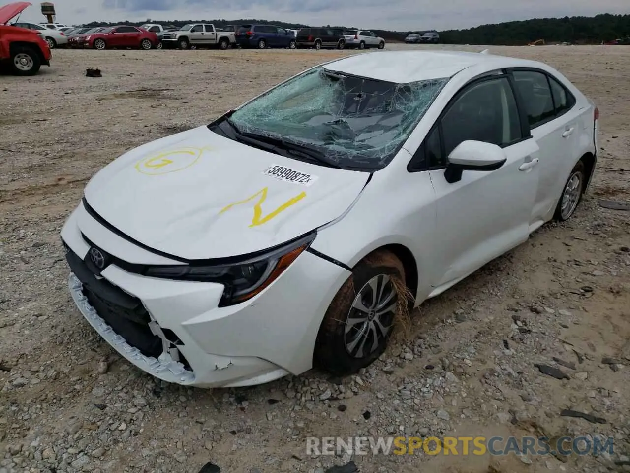 2 fotografías del automóvil dañado JTDEAMDE1N3010705 TOYOTA COROLLA 2022