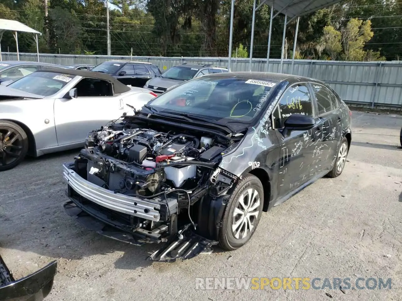 2 fotografías del automóvil dañado JTDEAMDE1NJ044039 TOYOTA COROLLA 2022