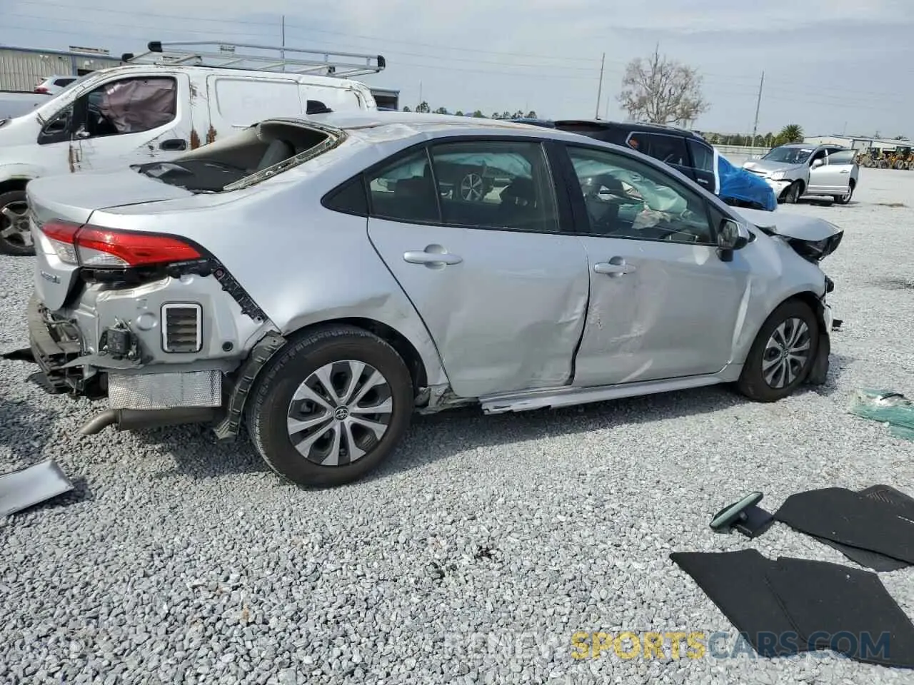 3 fotografías del automóvil dañado JTDEAMDE2NJ039965 TOYOTA COROLLA 2022