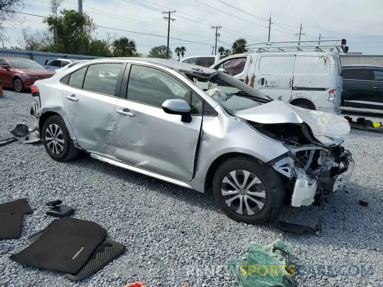 4 fotografías del automóvil dañado JTDEAMDE2NJ039965 TOYOTA COROLLA 2022