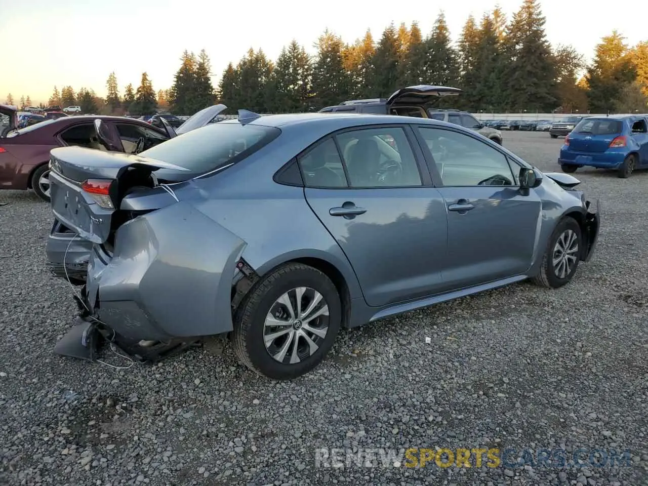 3 fotografías del automóvil dañado JTDEAMDE3NJ042907 TOYOTA COROLLA 2022