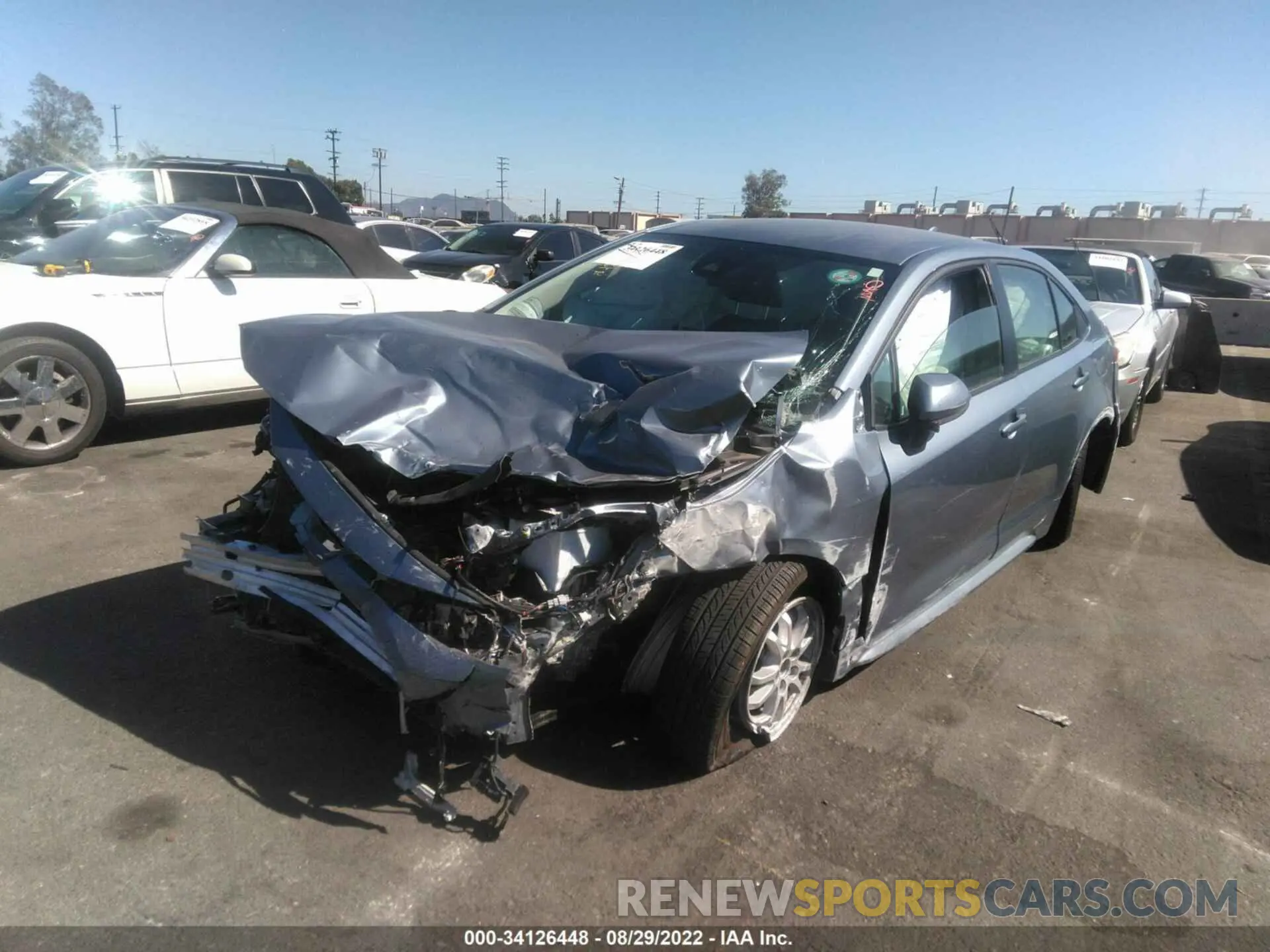 2 fotografías del automóvil dañado JTDEAMDE7NJ052811 TOYOTA COROLLA 2022