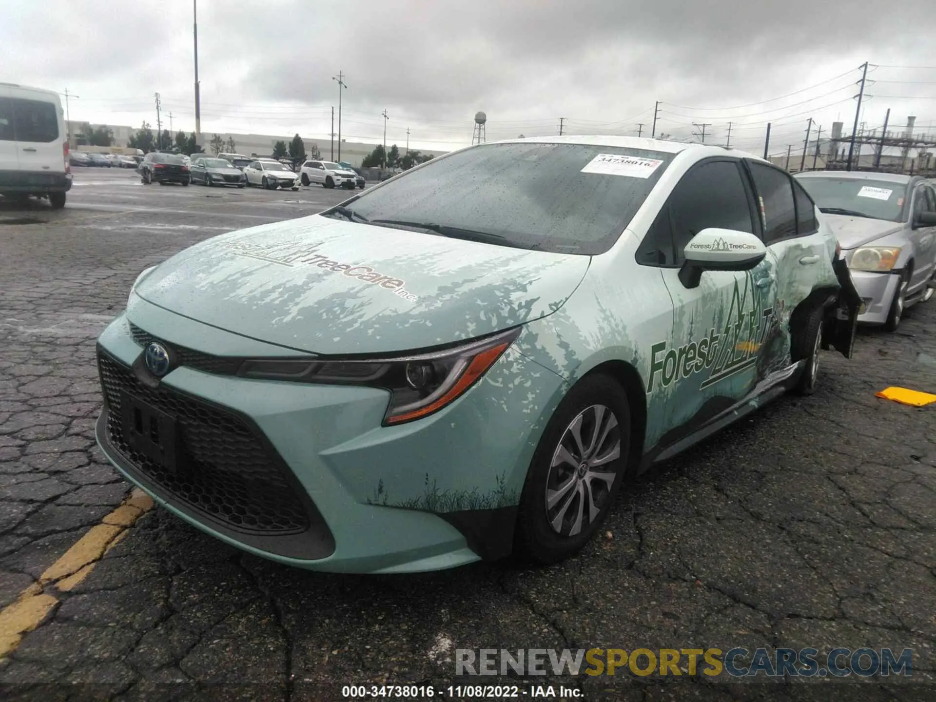 2 fotografías del automóvil dañado JTDEAMDE8NJ042143 TOYOTA COROLLA 2022