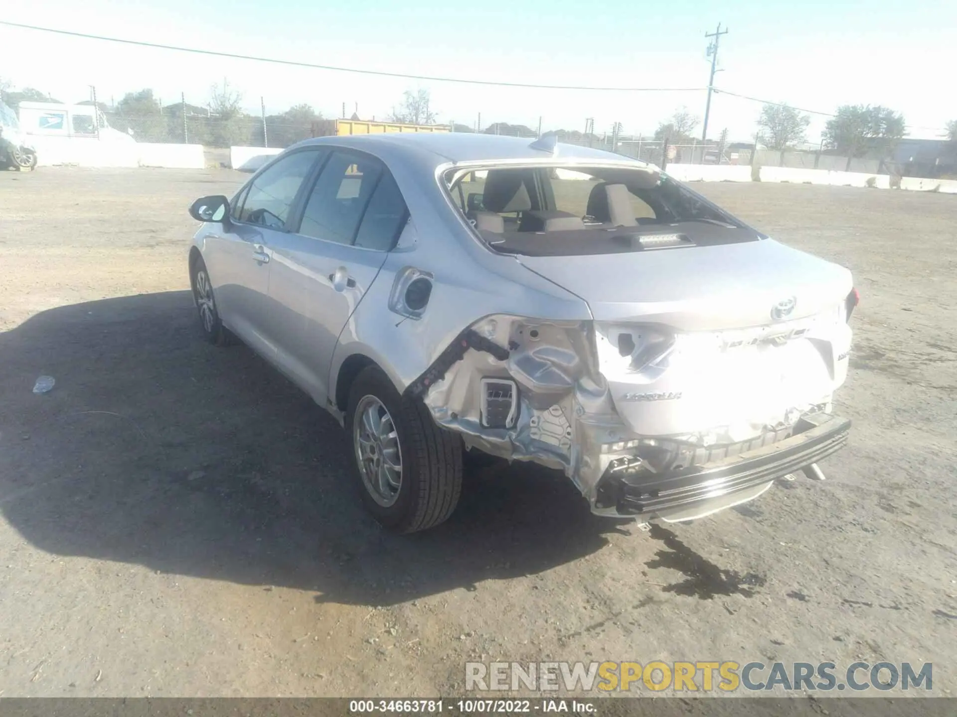 3 fotografías del automóvil dañado JTDEAMDE8NJ047939 TOYOTA COROLLA 2022
