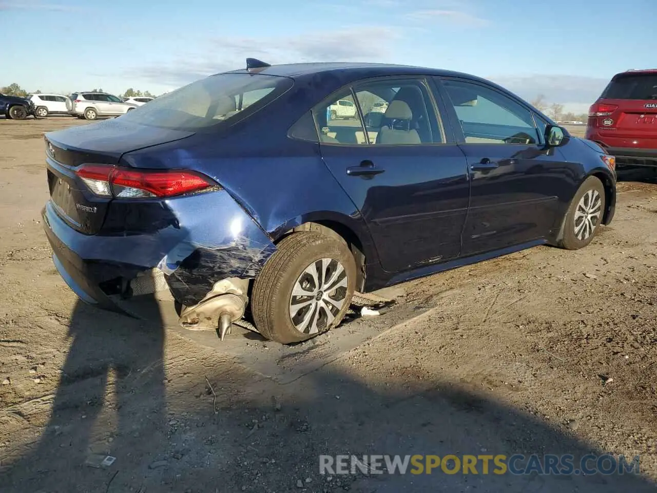 3 fotografías del automóvil dañado JTDEAMDE8NJ056690 TOYOTA COROLLA 2022