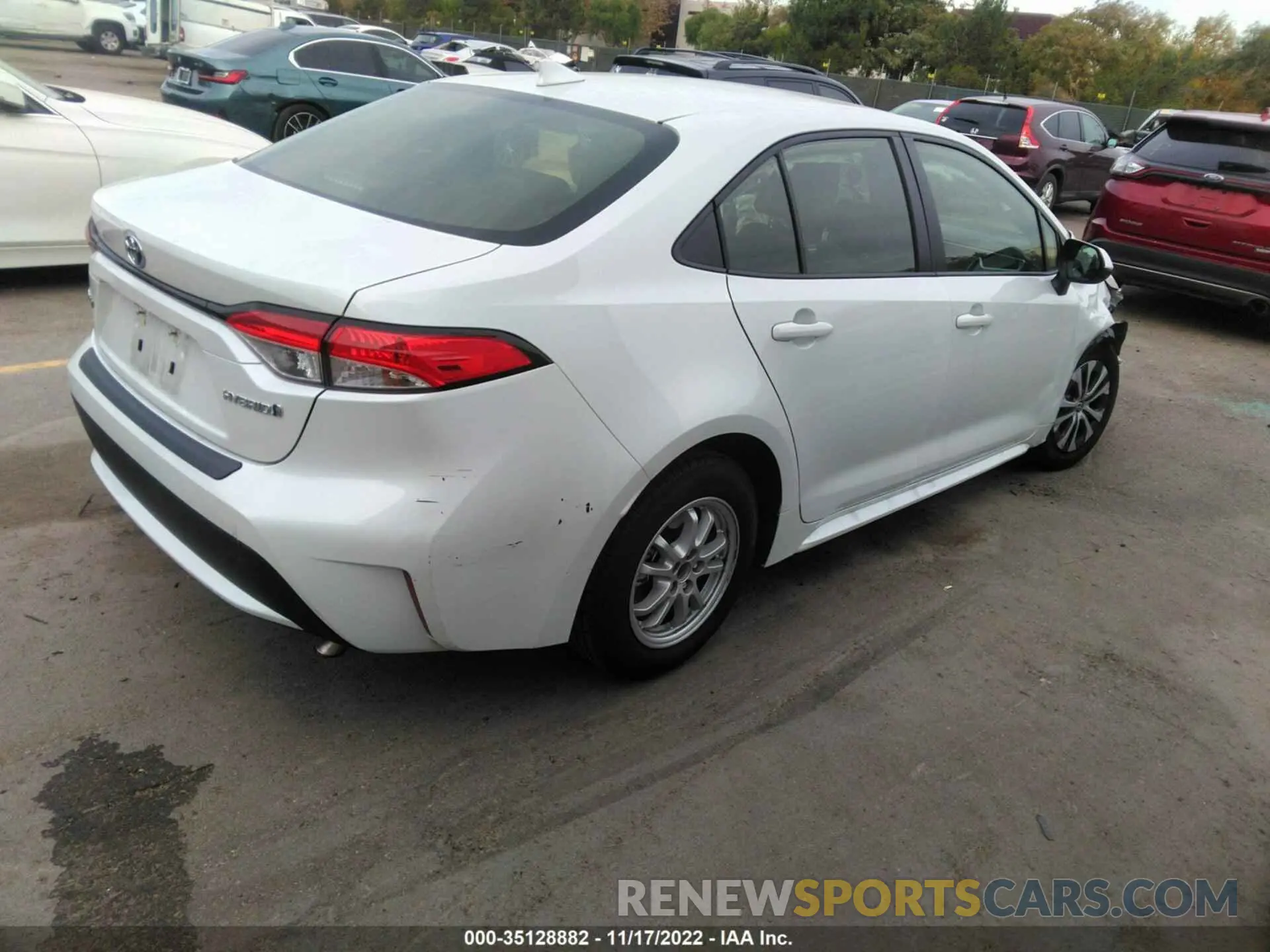 4 fotografías del automóvil dañado JTDEAMDE9N3000374 TOYOTA COROLLA 2022