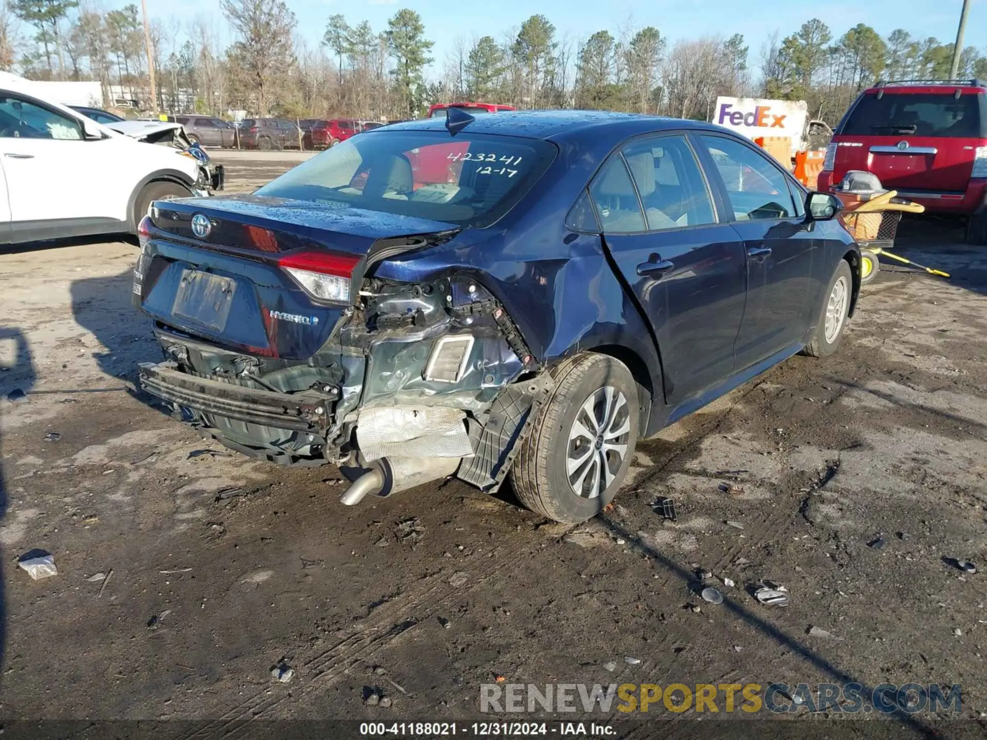 4 fotografías del automóvil dañado JTDEAMDEXNJ050146 TOYOTA COROLLA 2022