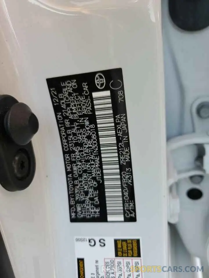 13 fotografías del automóvil dañado JTDEPMAE1N3008018 TOYOTA COROLLA 2022