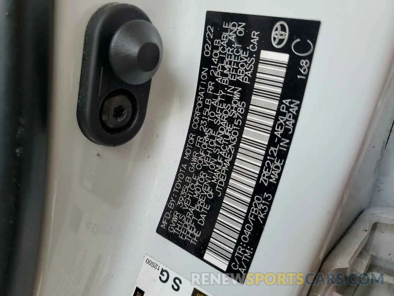 12 fotografías del automóvil dañado JTDEPMAE2N3015785 TOYOTA COROLLA 2022