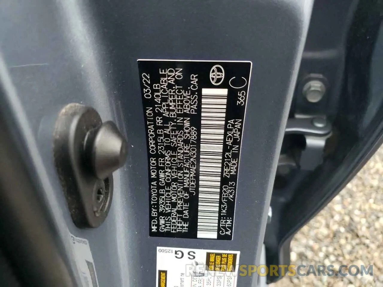 12 fotografías del automóvil dañado JTDEPMAE2N3017889 TOYOTA COROLLA 2022