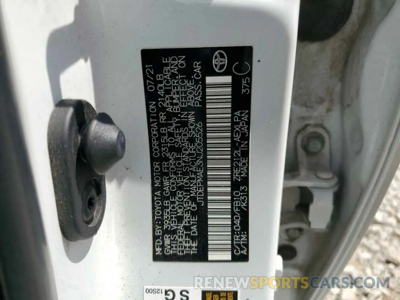 13 fotografías del automóvil dañado JTDEPMAE3NJ205526 TOYOTA COROLLA 2022