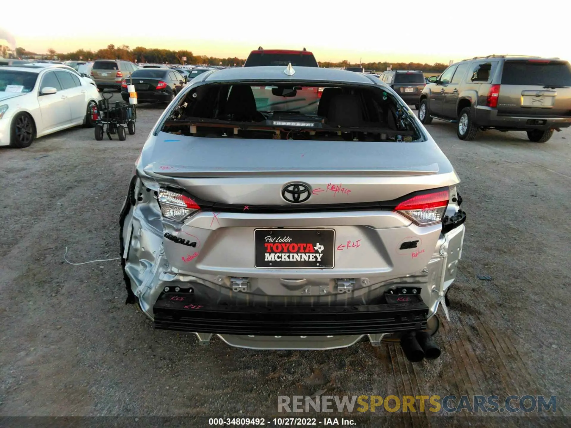 6 fotografías del automóvil dañado JTDS4MCE8NJ096229 TOYOTA COROLLA 2022