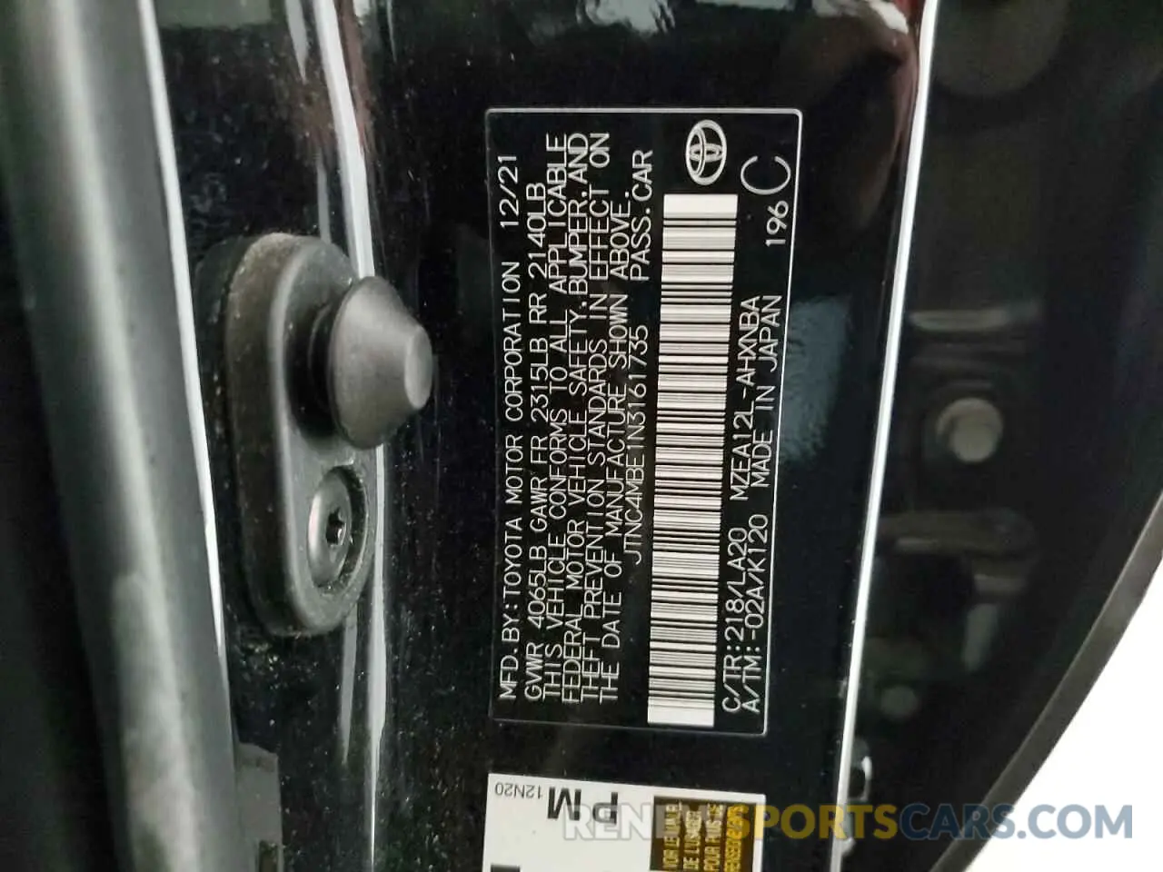 12 fotografías del automóvil dañado JTNC4MBE1N3161735 TOYOTA COROLLA 2022