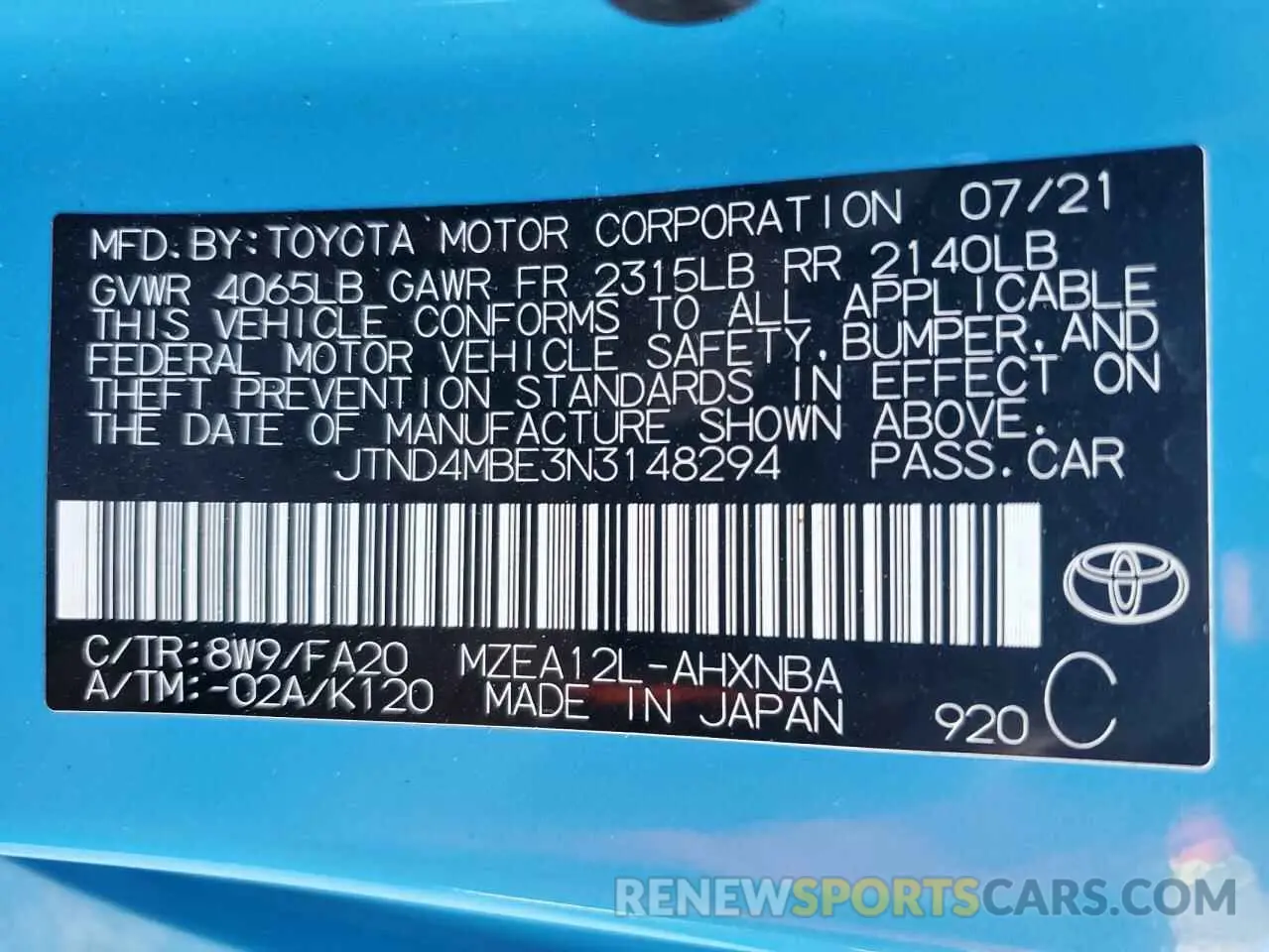 13 fotografías del automóvil dañado JTND4MBE3N3148294 TOYOTA COROLLA 2022