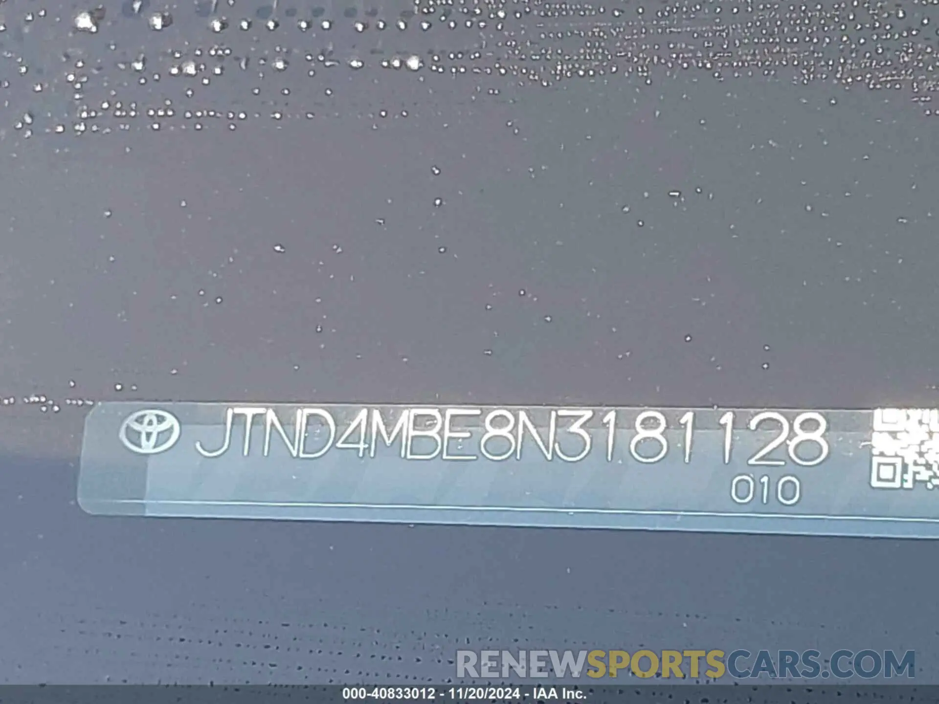9 fotografías del automóvil dañado JTND4MBE8N3181128 TOYOTA COROLLA 2022