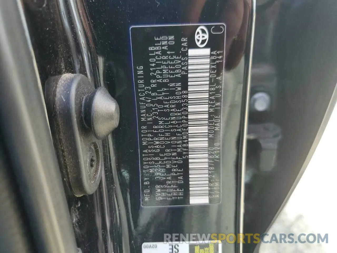 12 fotografías del automóvil dañado 5YFB4MDE0PP033588 TOYOTA COROLLA 2023